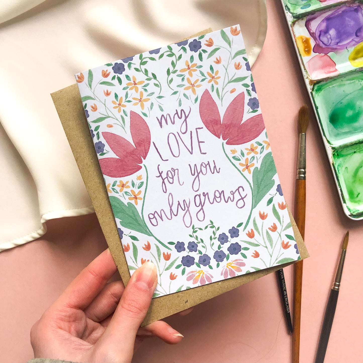 My Love For You Only Grows Floral Valentine's Day Card