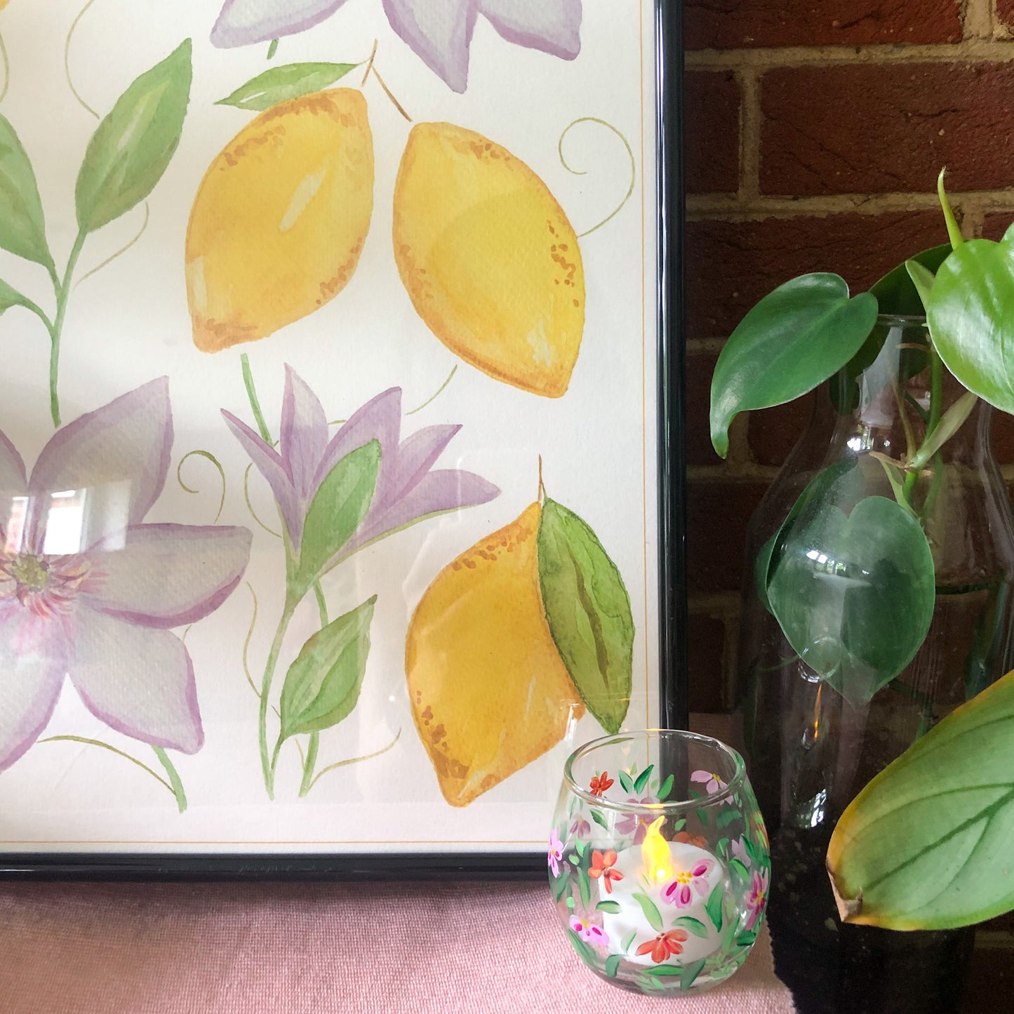 Clematis and Lemons Art Print A3