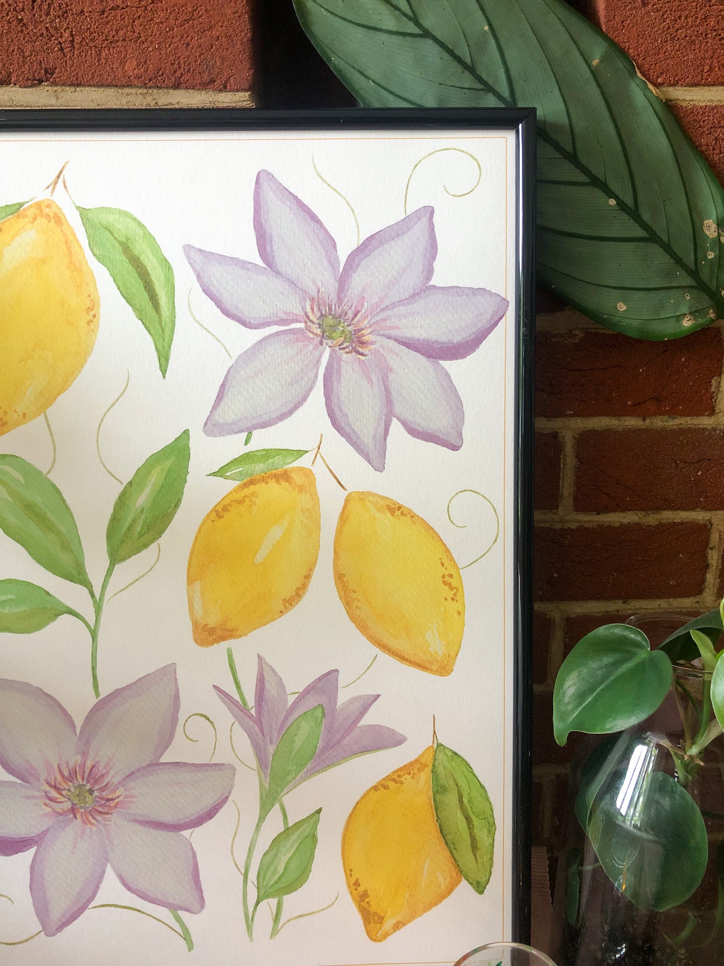 Clematis and Lemons Art Print A3