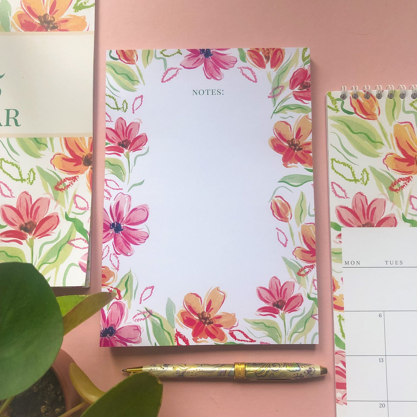 Pink Floral A5 Notepad