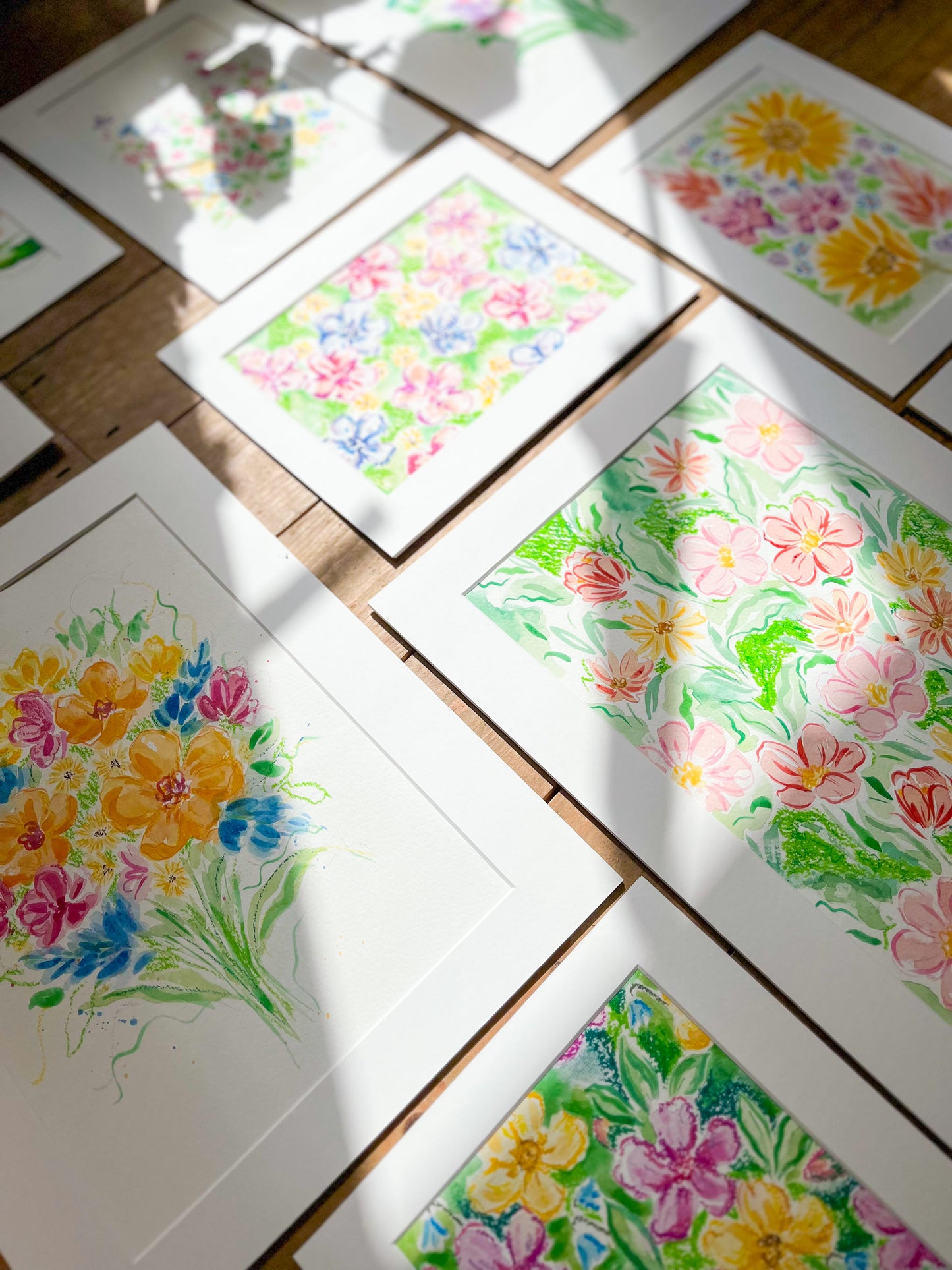 Laying in the Flowers: Mixed Media Original