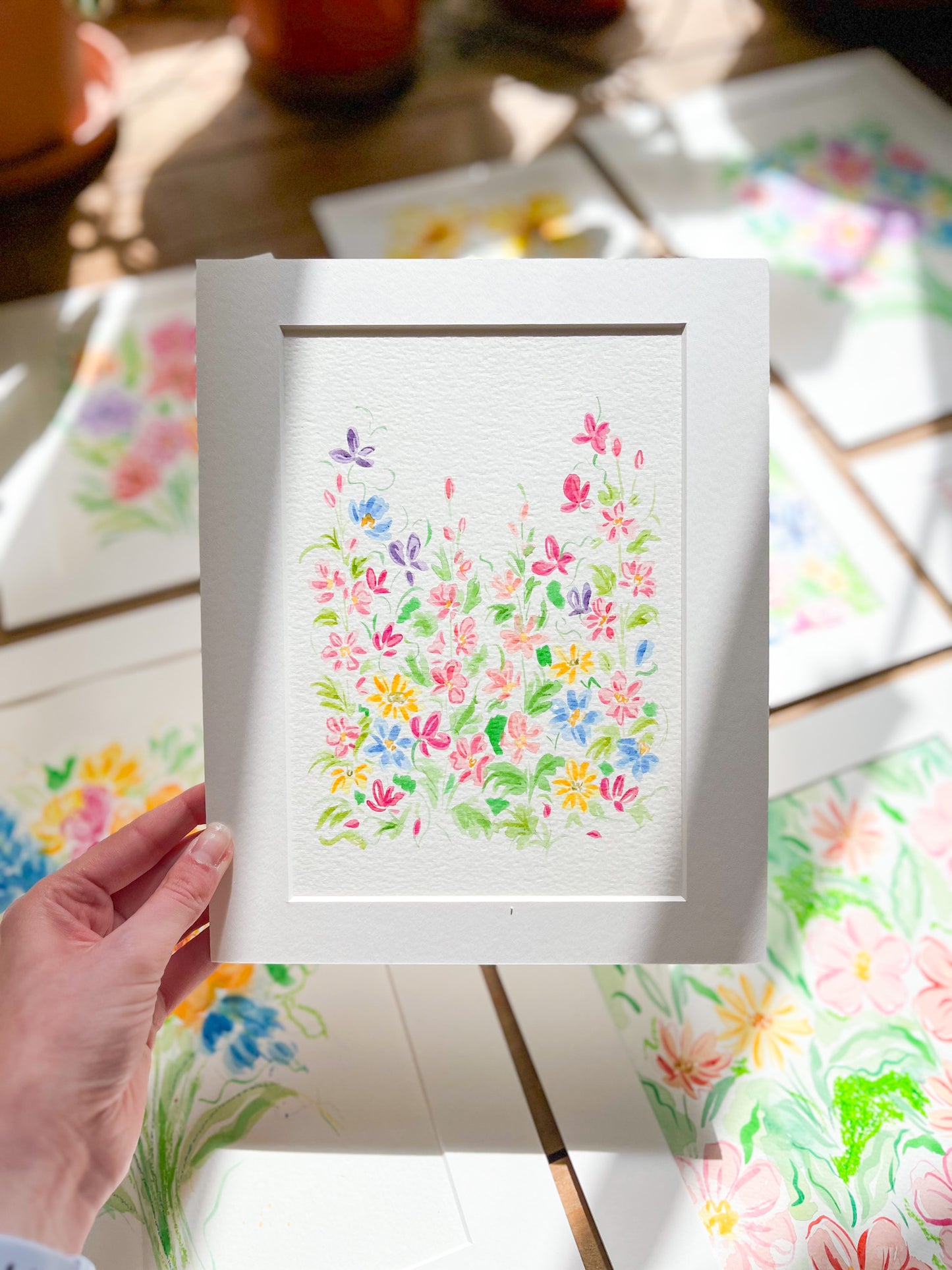 Sweet Peas in the Summer Mixed Media Original
