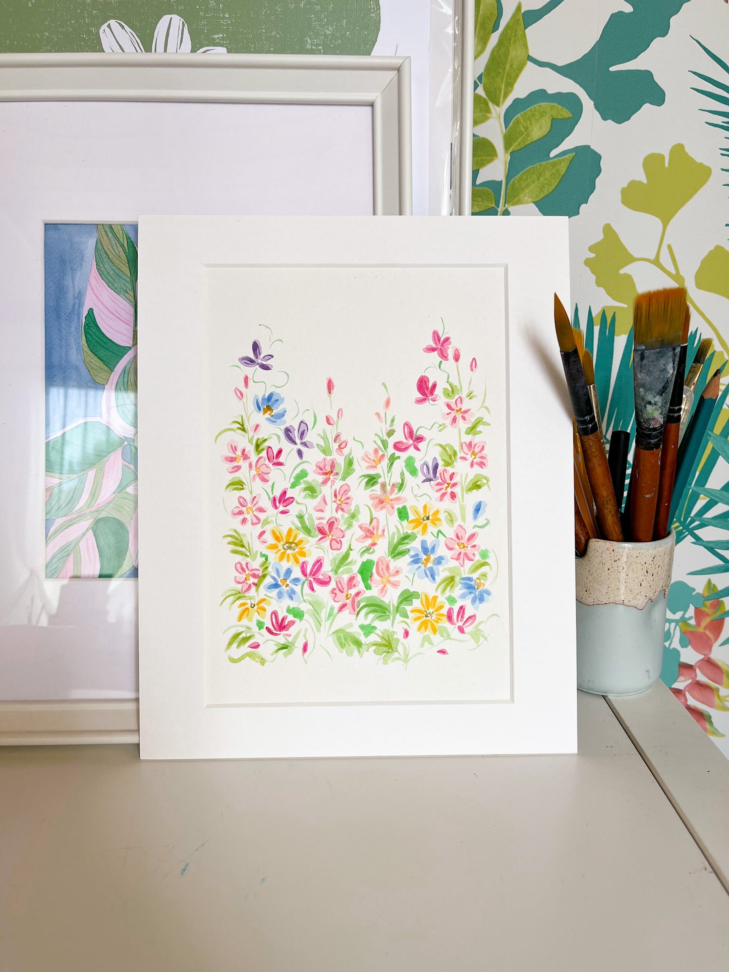 Sweet Peas in the Summer Mixed Media Original