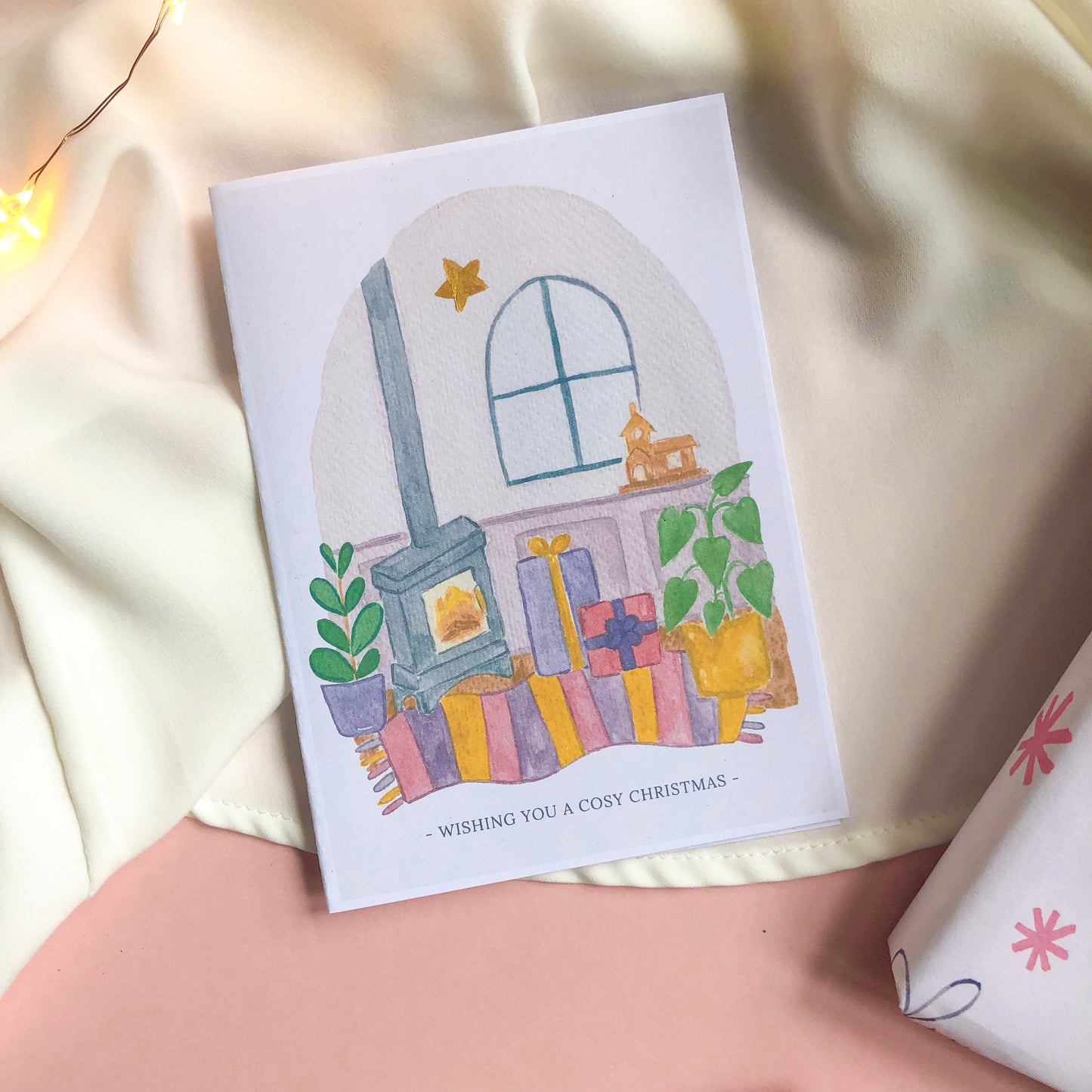 Cosy Christmas Log Burner Christmas Card