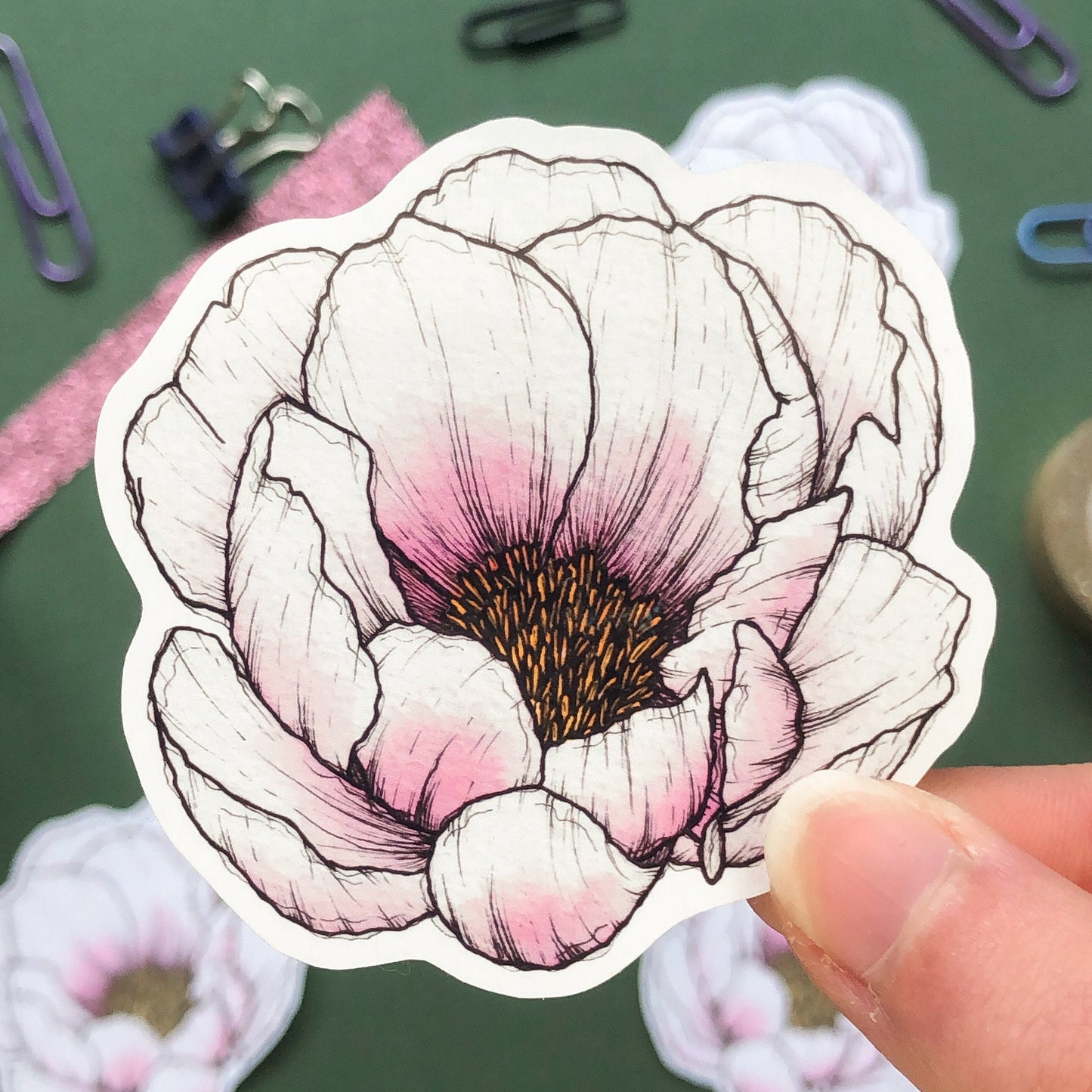 Peony Sticker