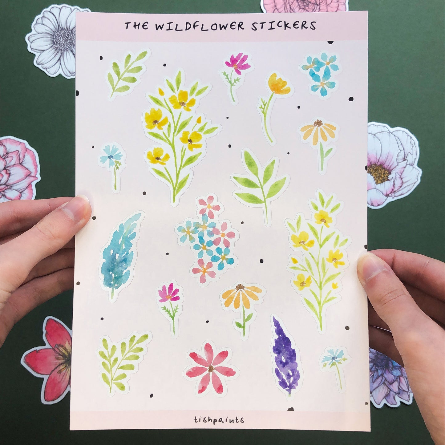 Watercolour Wildflower Sticker Sheet