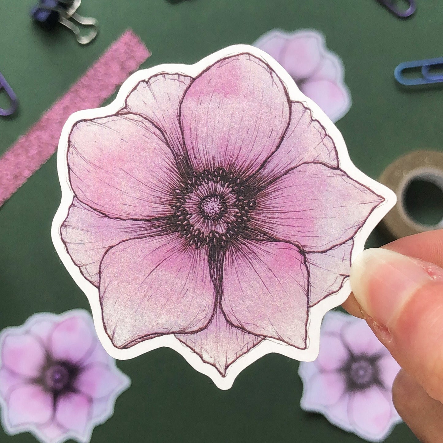 Lilac Anemone Flower Sticker