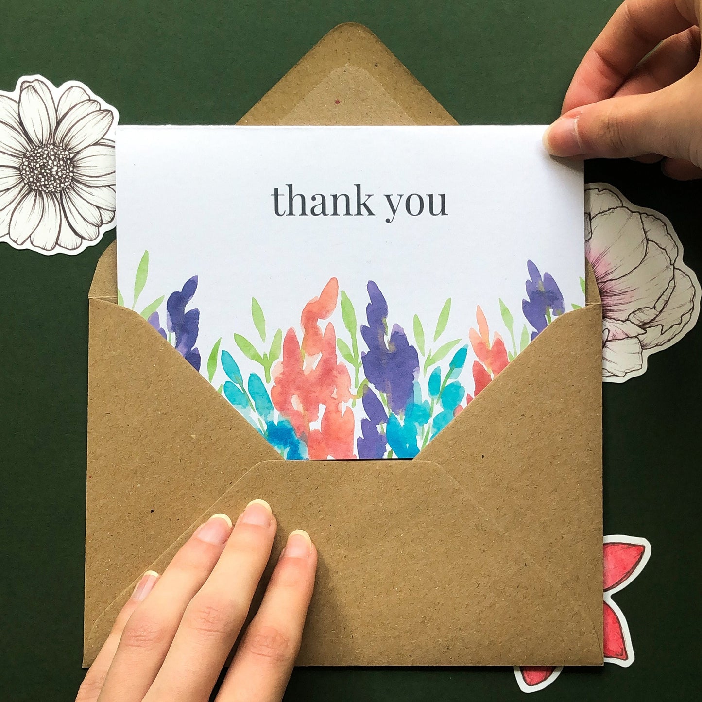 Thank You Wildflower Delphiniums Card