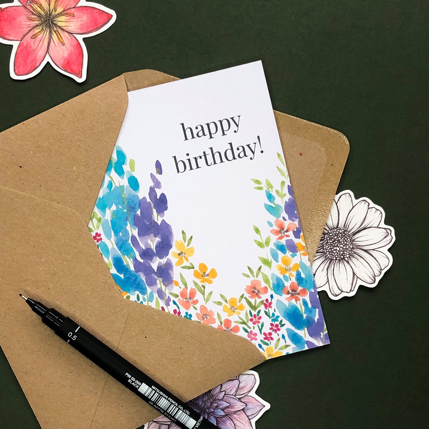 Happy Birthday Wildflower Card