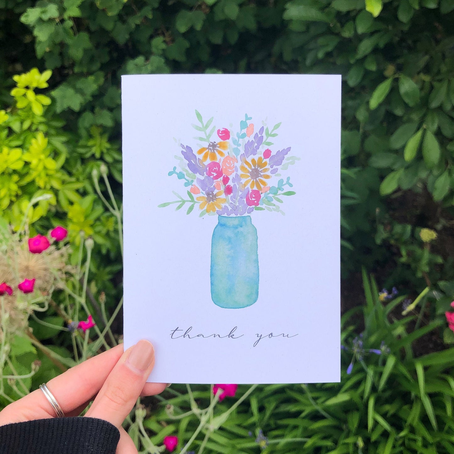 Thank You Flower Bouquet Card