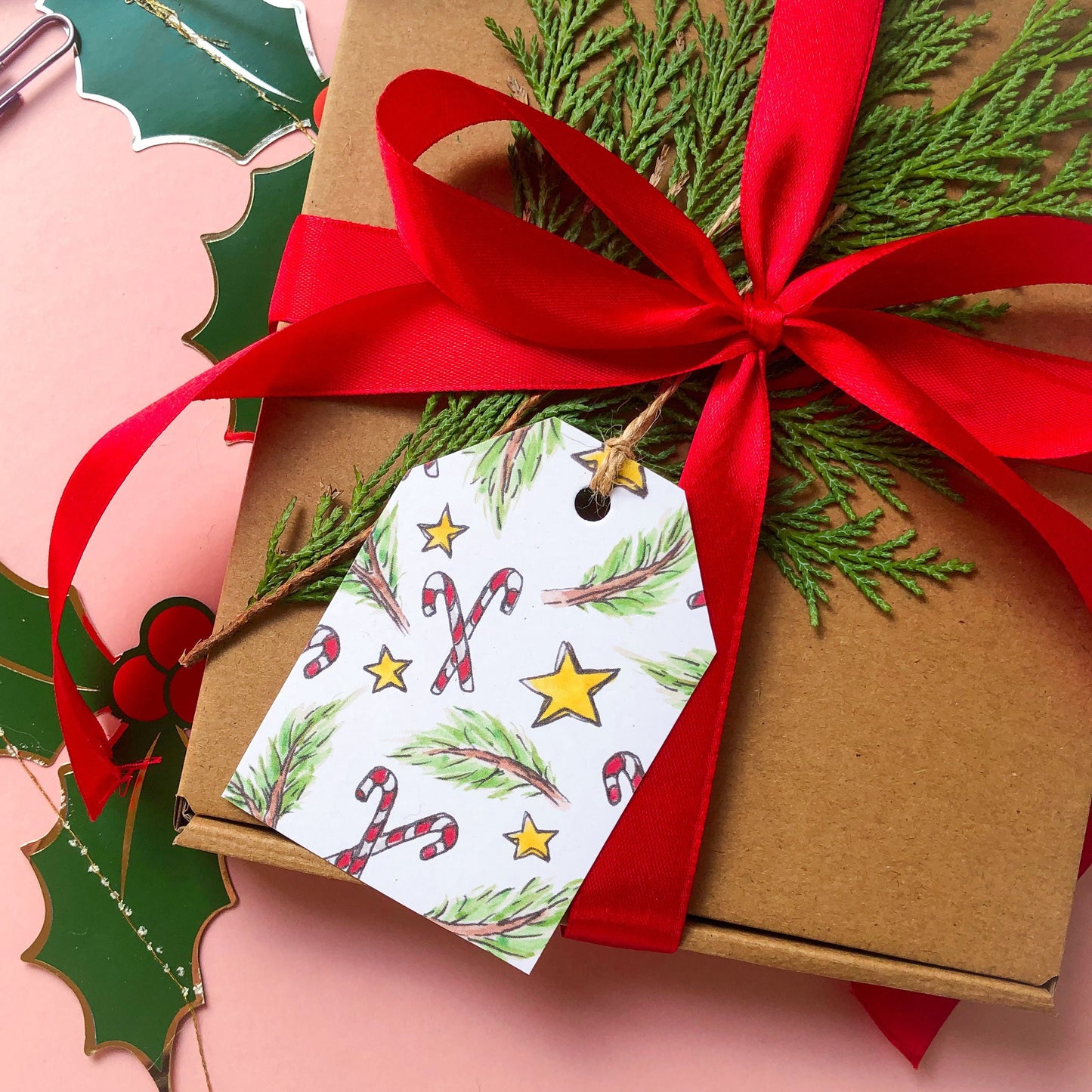 Festive Patterns Pack of 4, 8 Christmas Gift Tags