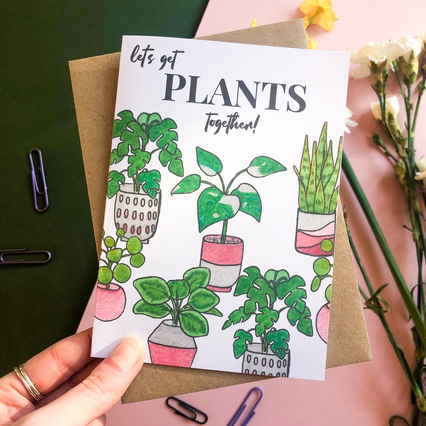 Let's get plants together! Valentines Day, Moving In Card