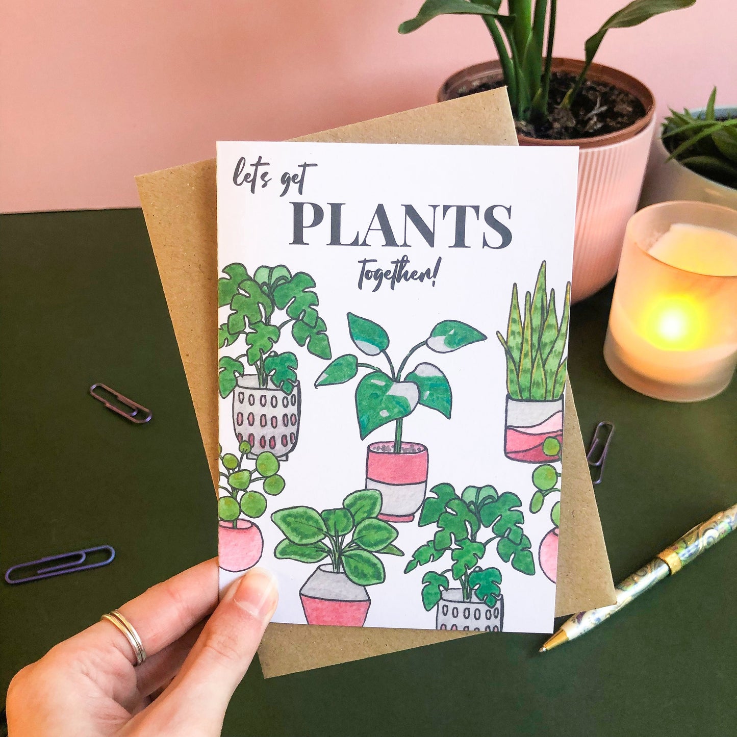Let's get plants together! Valentines Day, Moving In Card