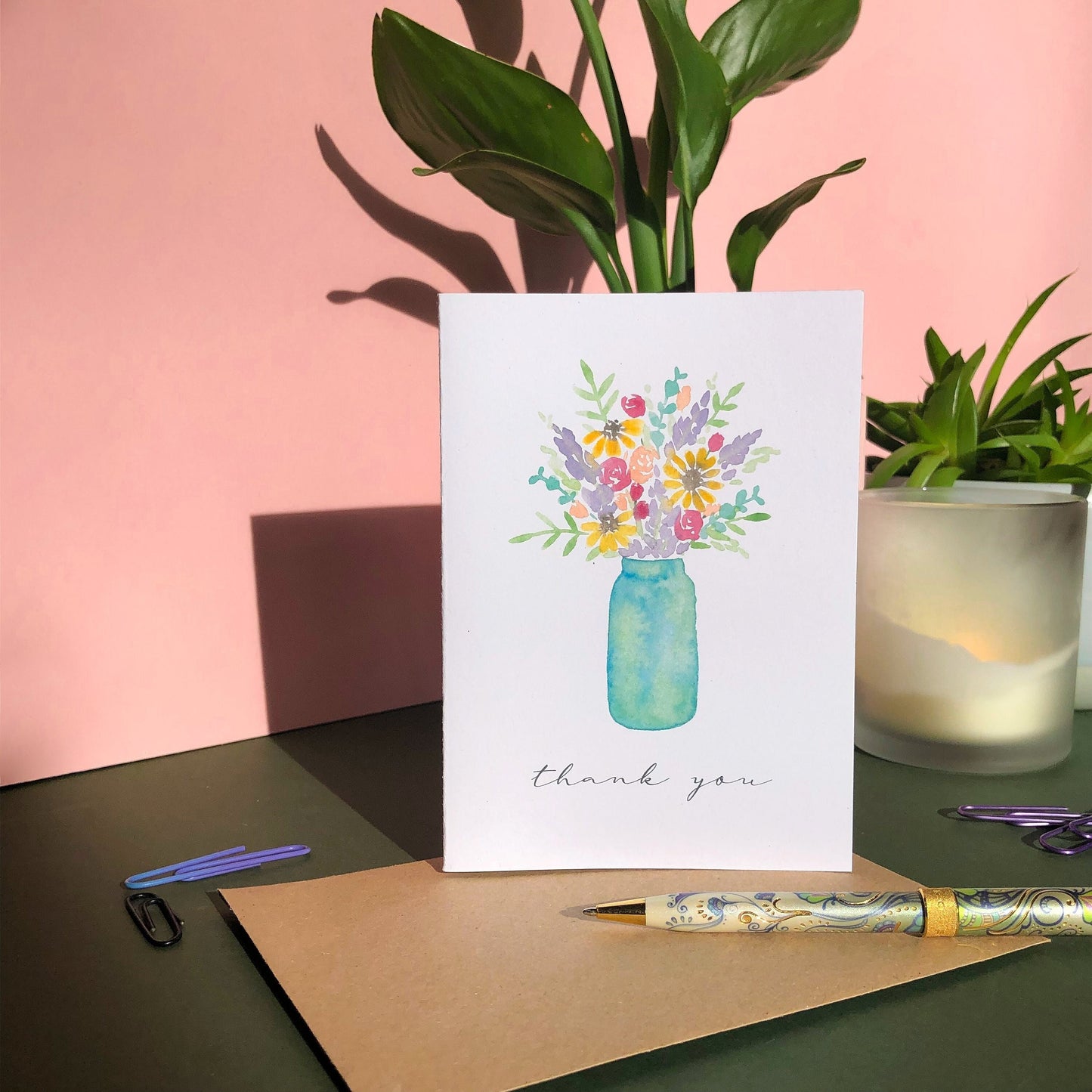 Thank You Flower Bouquet Card
