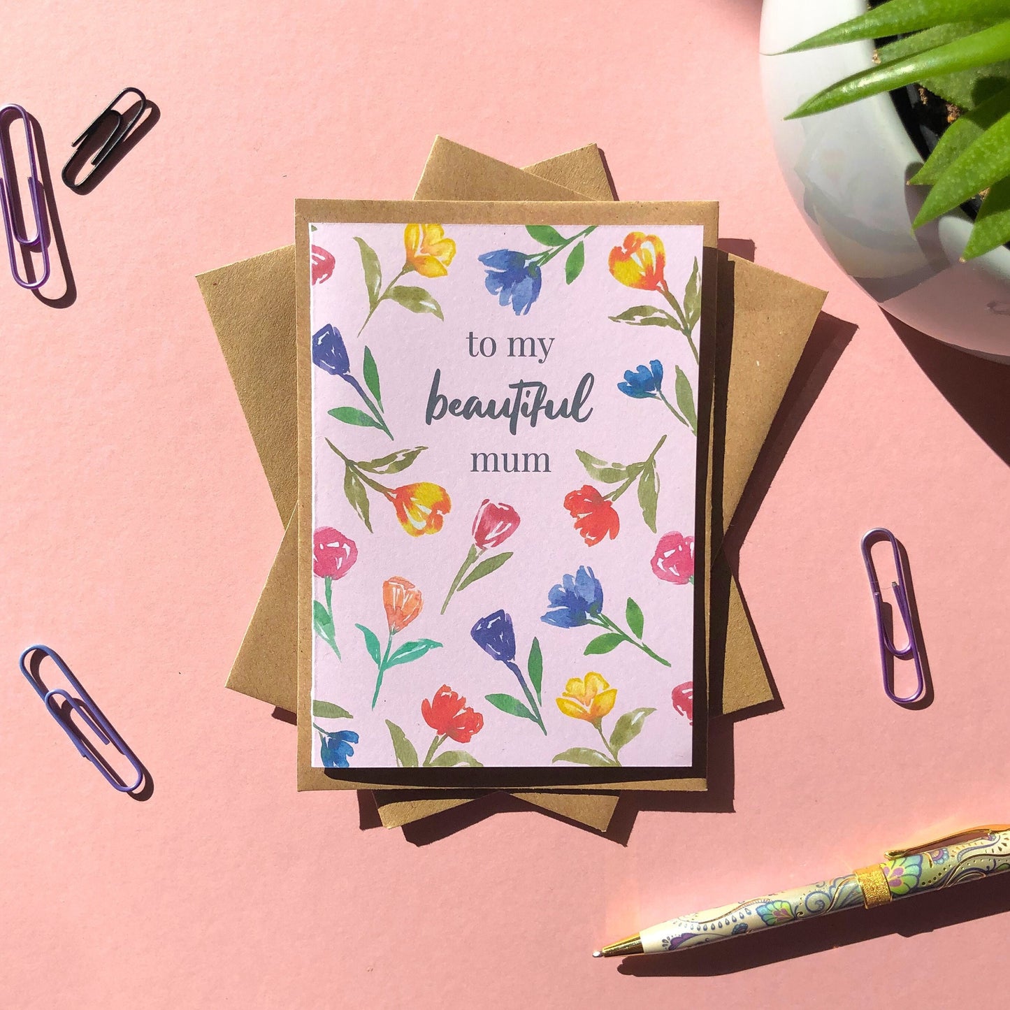 To My Beautiful Mum, Birthday Card for Mum
