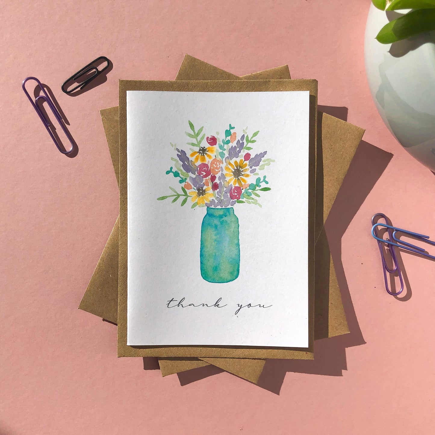Thank You Flower Bouquet Card