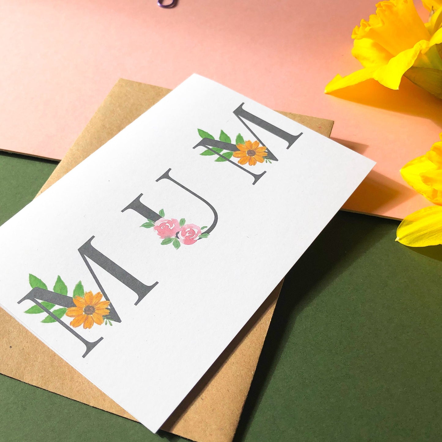 MUM Floral Birthday Card, Mother’s Day Card