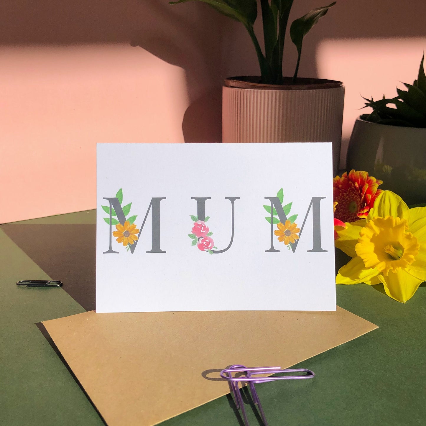 MUM Floral Birthday Card, Mother’s Day Card