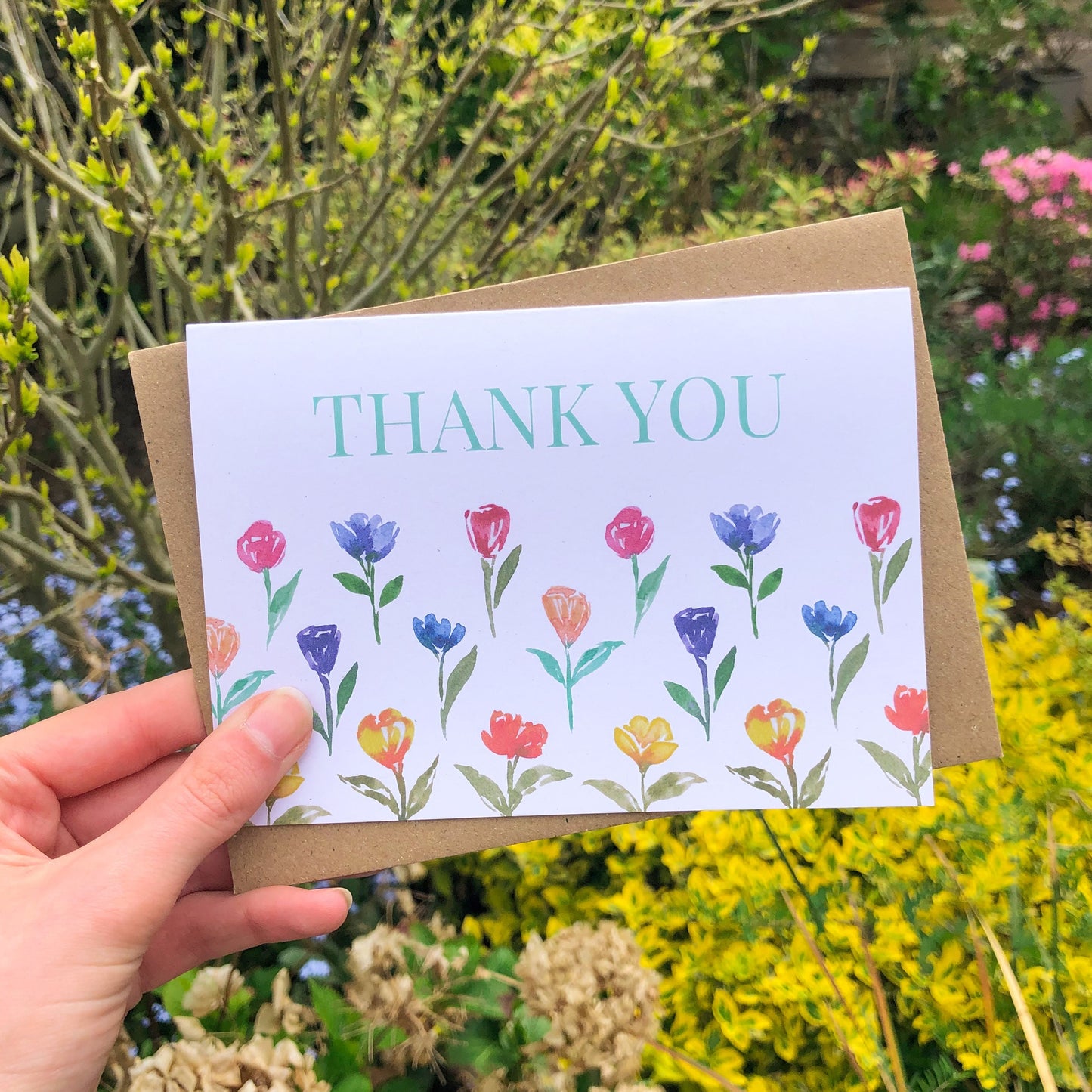 Spring Flowers Thank You Card
