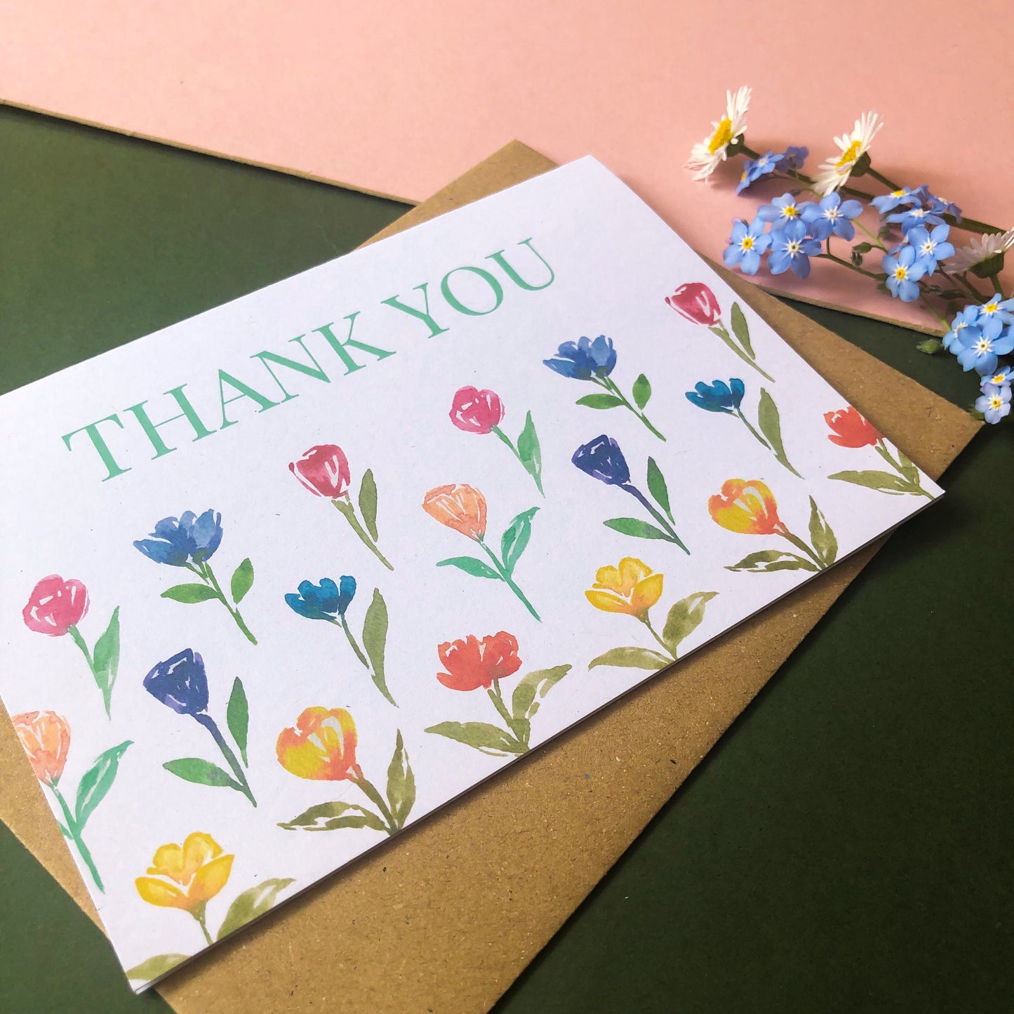 Spring Flowers Thank You Card