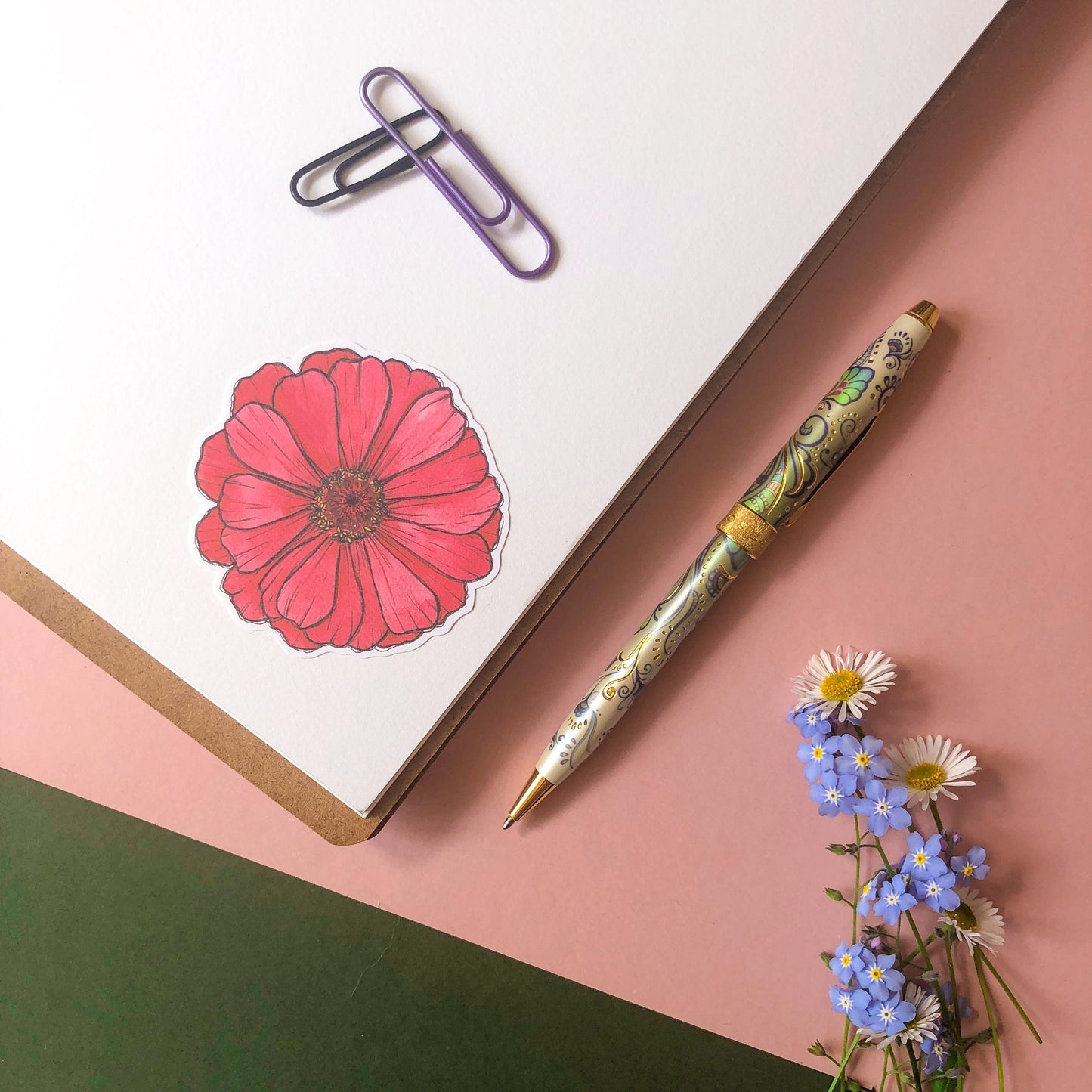 Zinnia Flower Sticker
