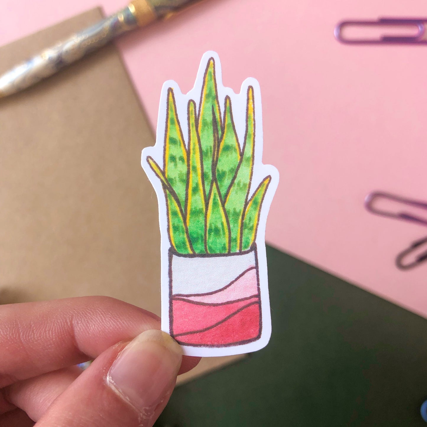 House Plants Sticker Pack of 5 - Monstera, Snake Plant, Philodendron, Aloe Vera