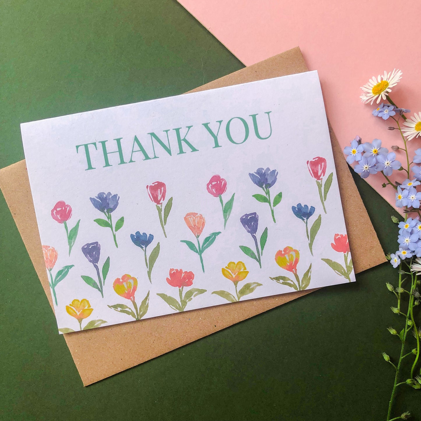 Spring Flowers Thank You Card