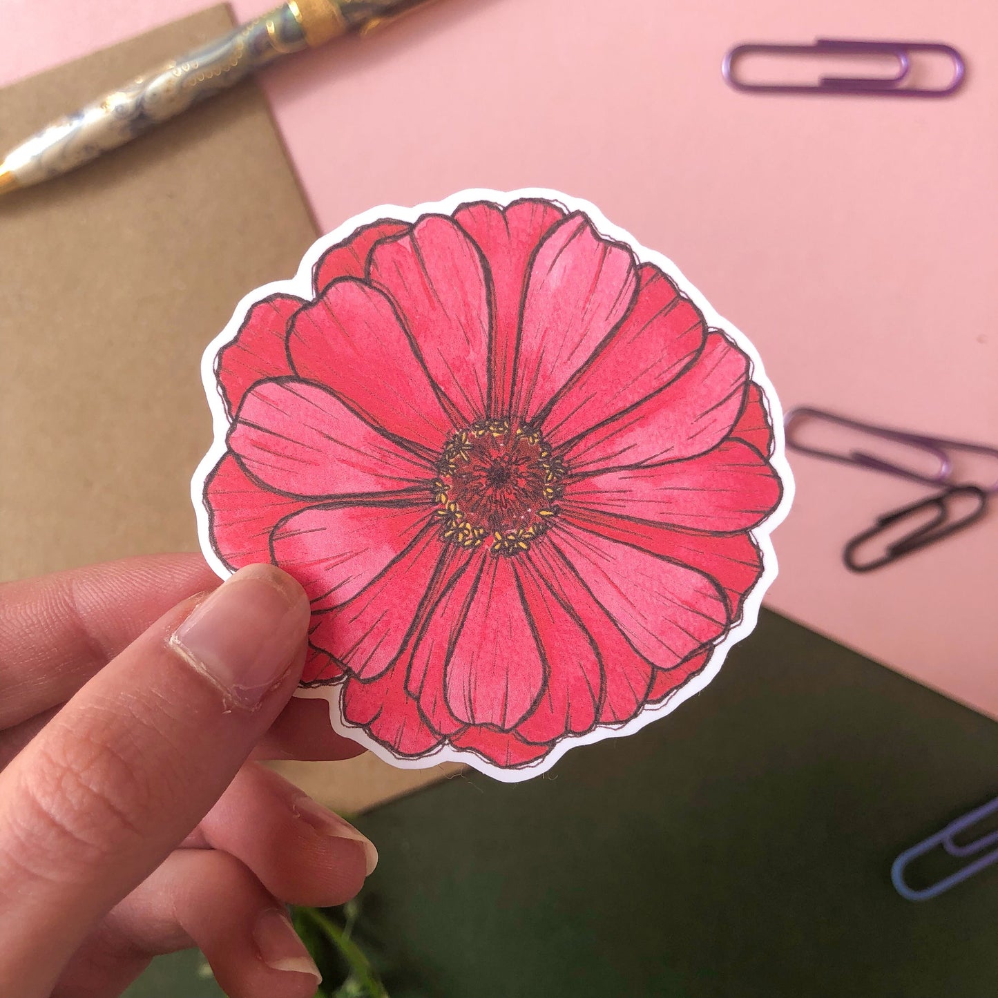 Zinnia Flower Sticker