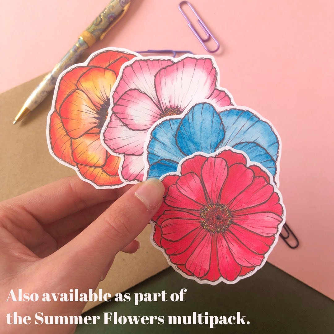 Coral Anemone Flower Sticker