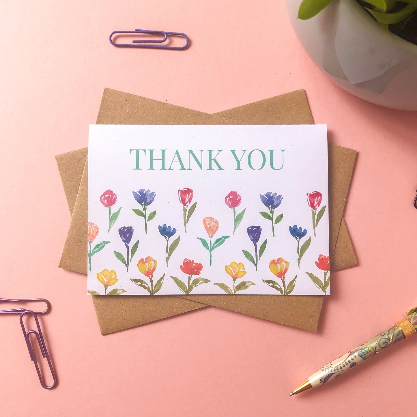 Spring Flowers Thank You Card