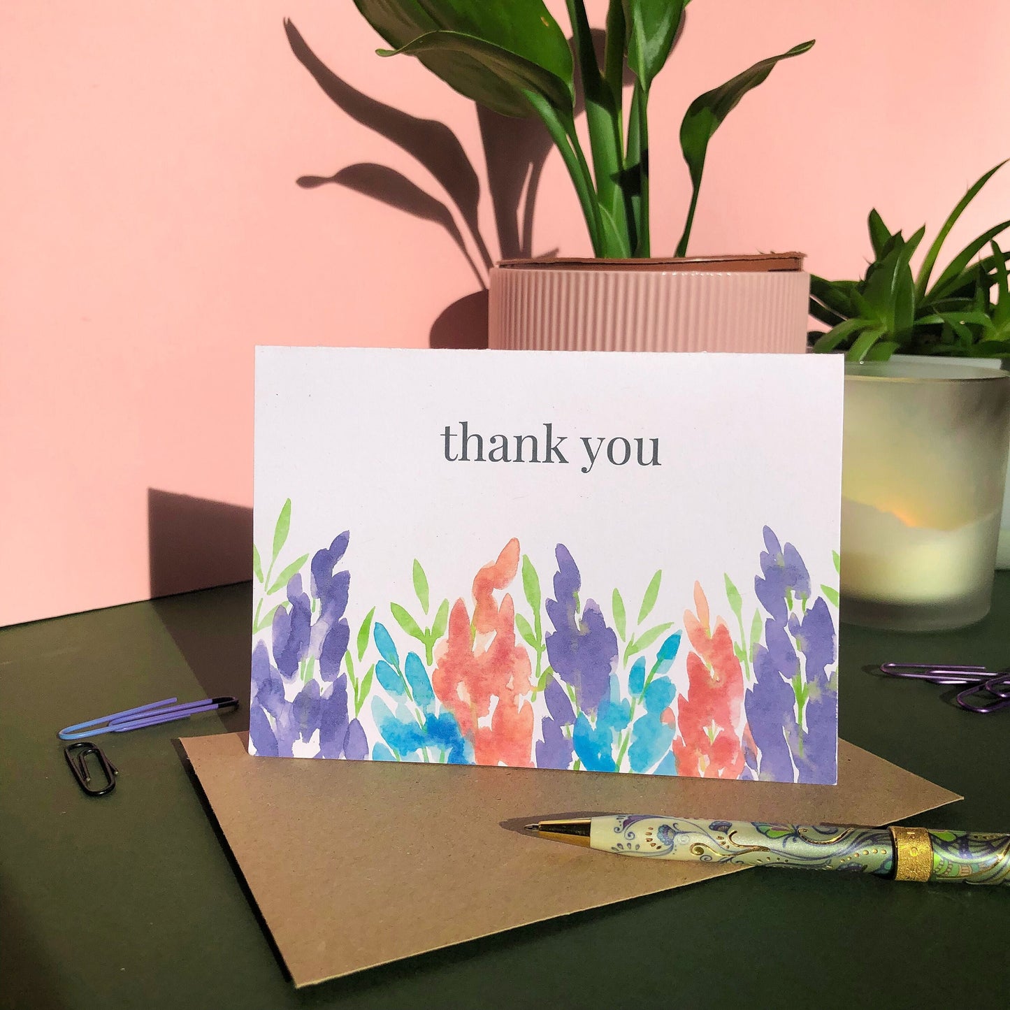 Thank You Wildflower Delphiniums Card