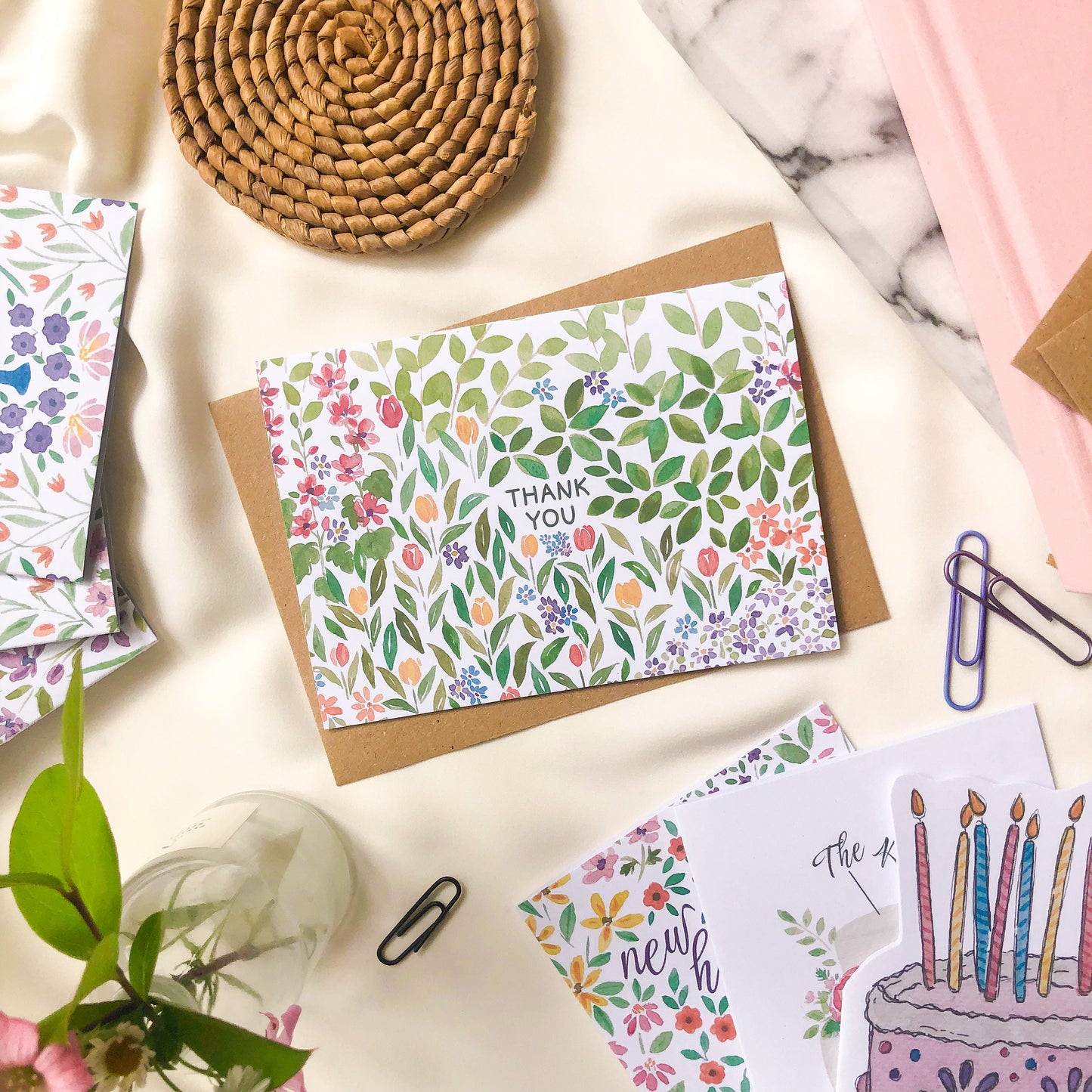 Thank You Spring Flowers Card