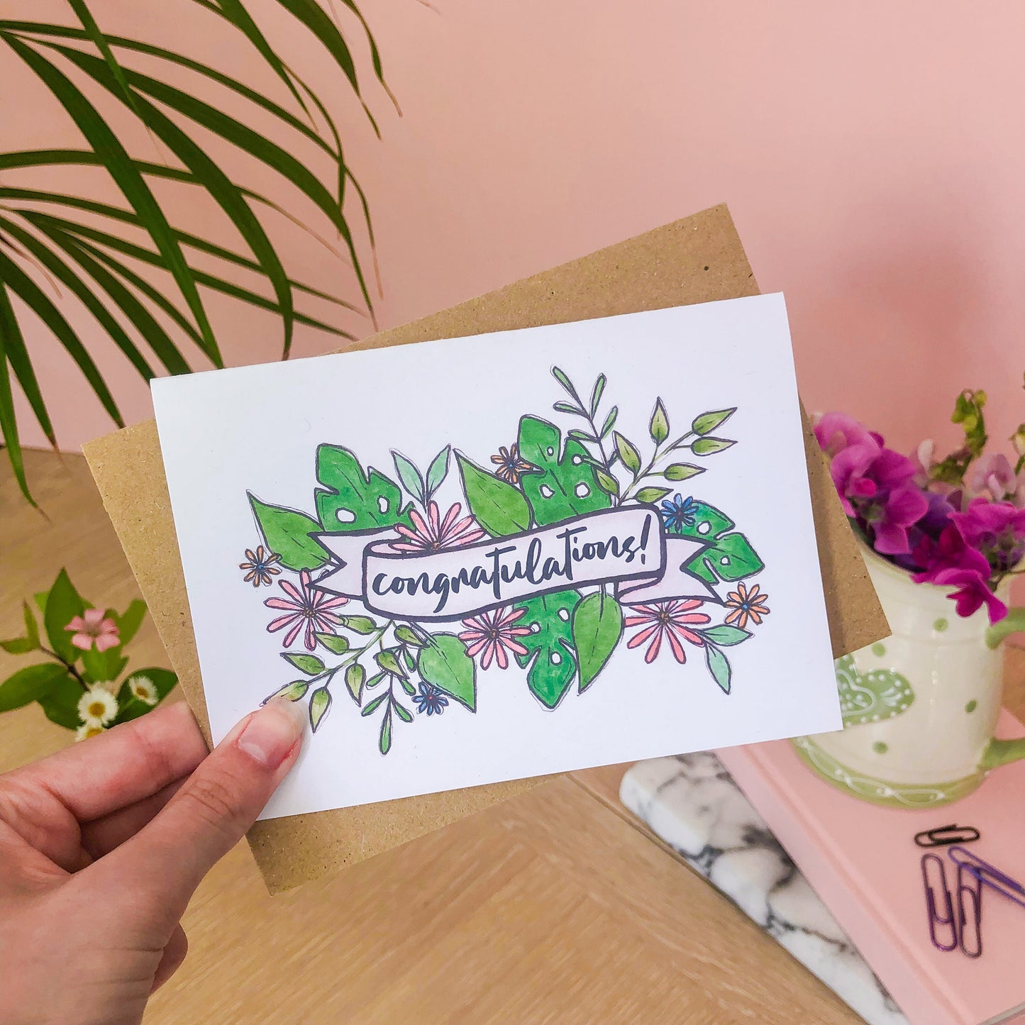 Congratulations! Tropical Plant Card