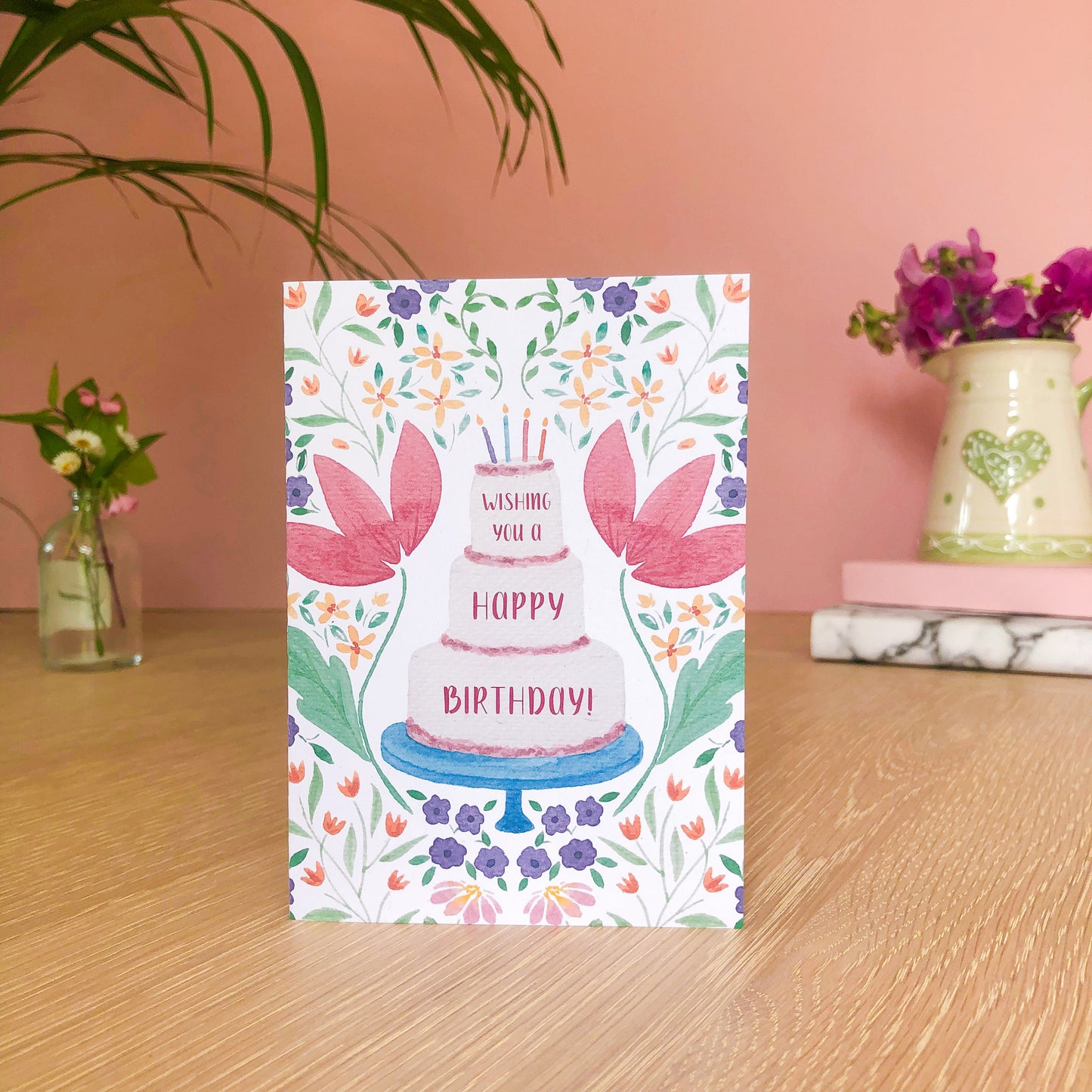 Wishing You A Happy Birthday - Birthday Cake Card