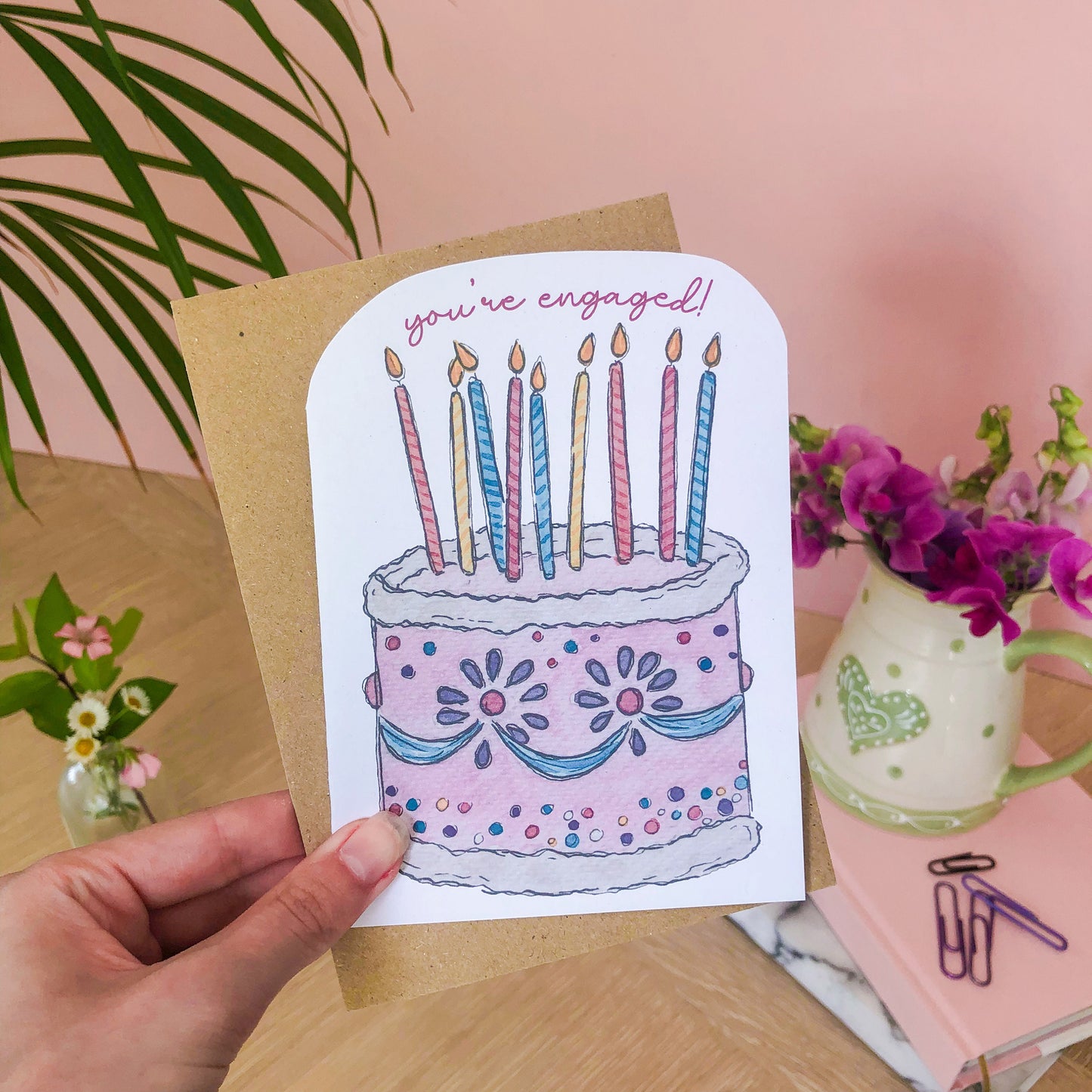 You're Engaged! Celebration Cake Card