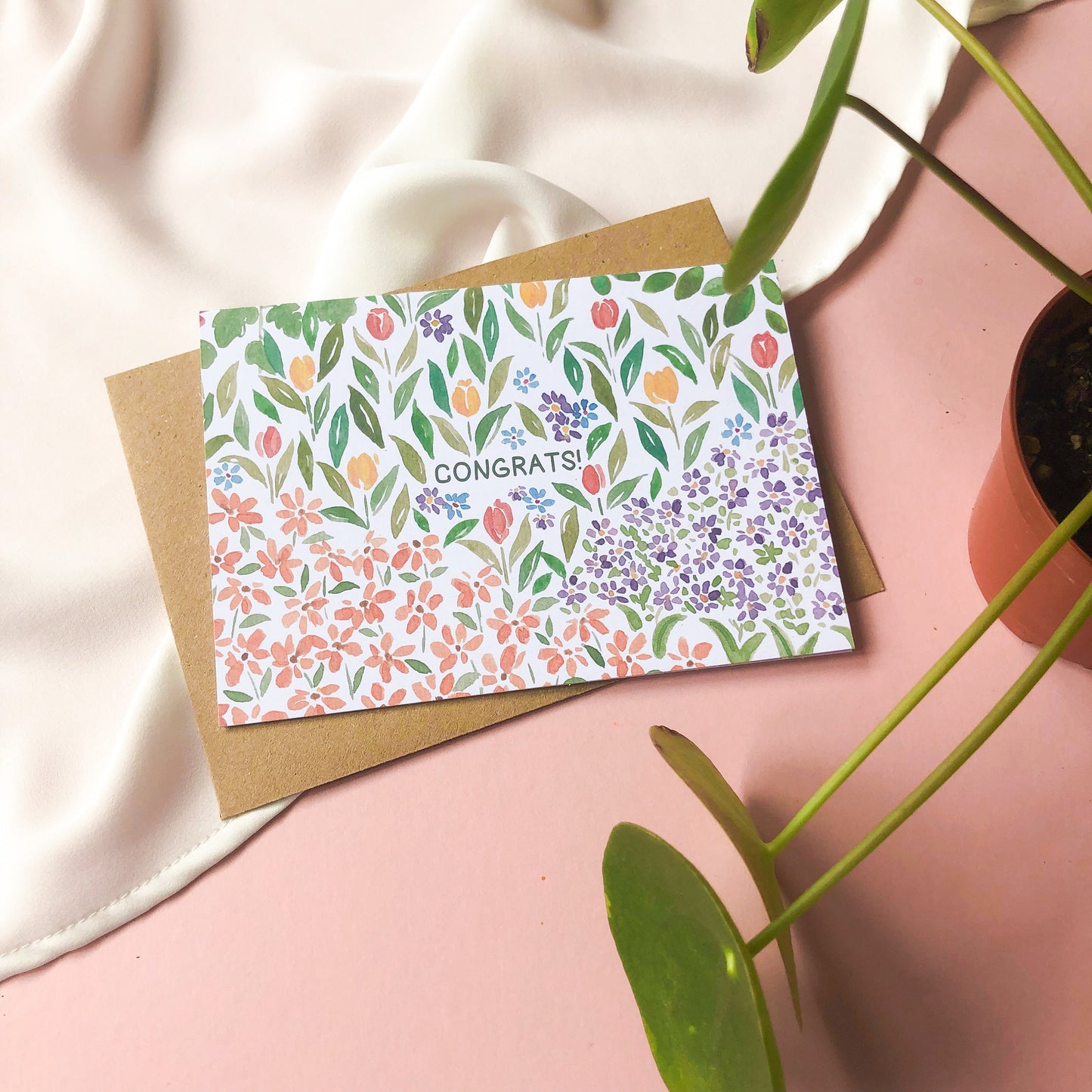 Congrats Spring Flowers Card
