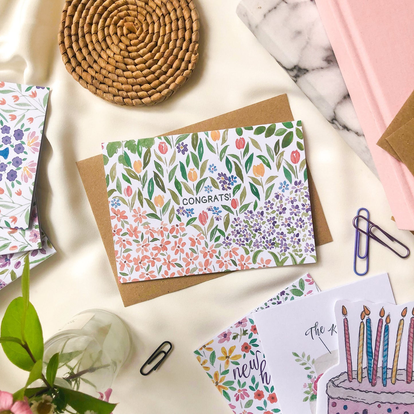 Congrats Spring Flowers Card