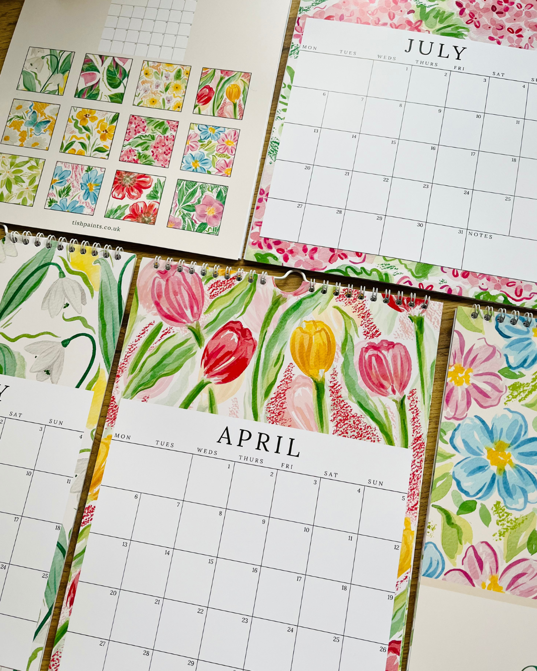 2026 Floral Wall Calendar