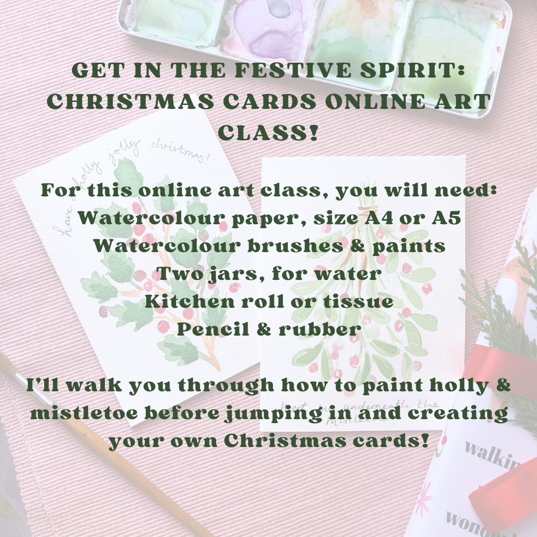 Online Art Class: Watercolour Christmas Cards!