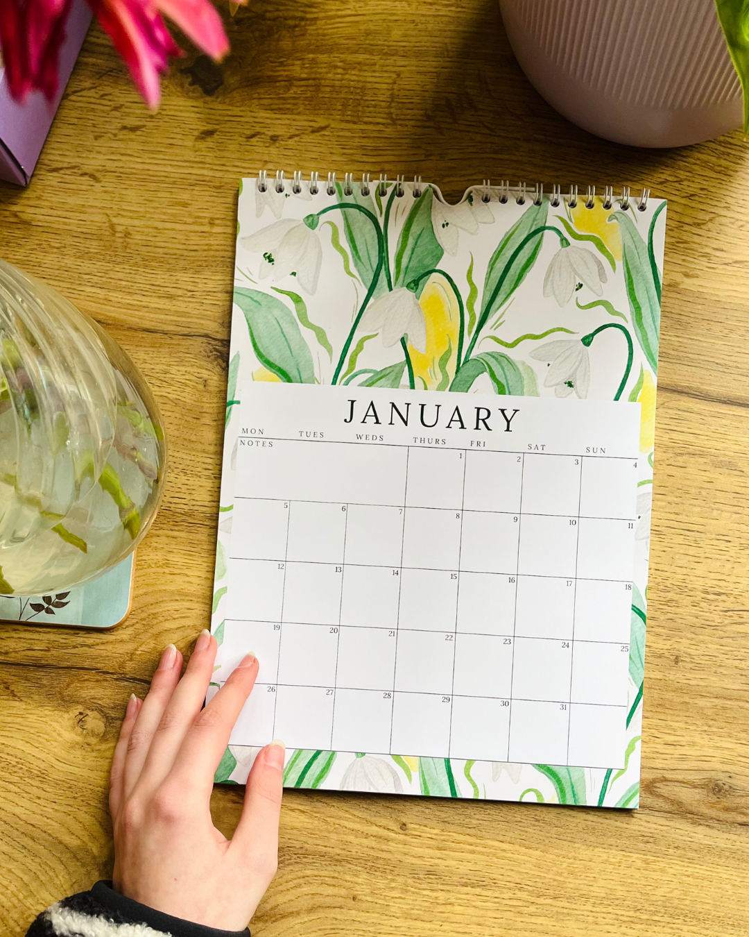 2026 Floral Wall Calendar