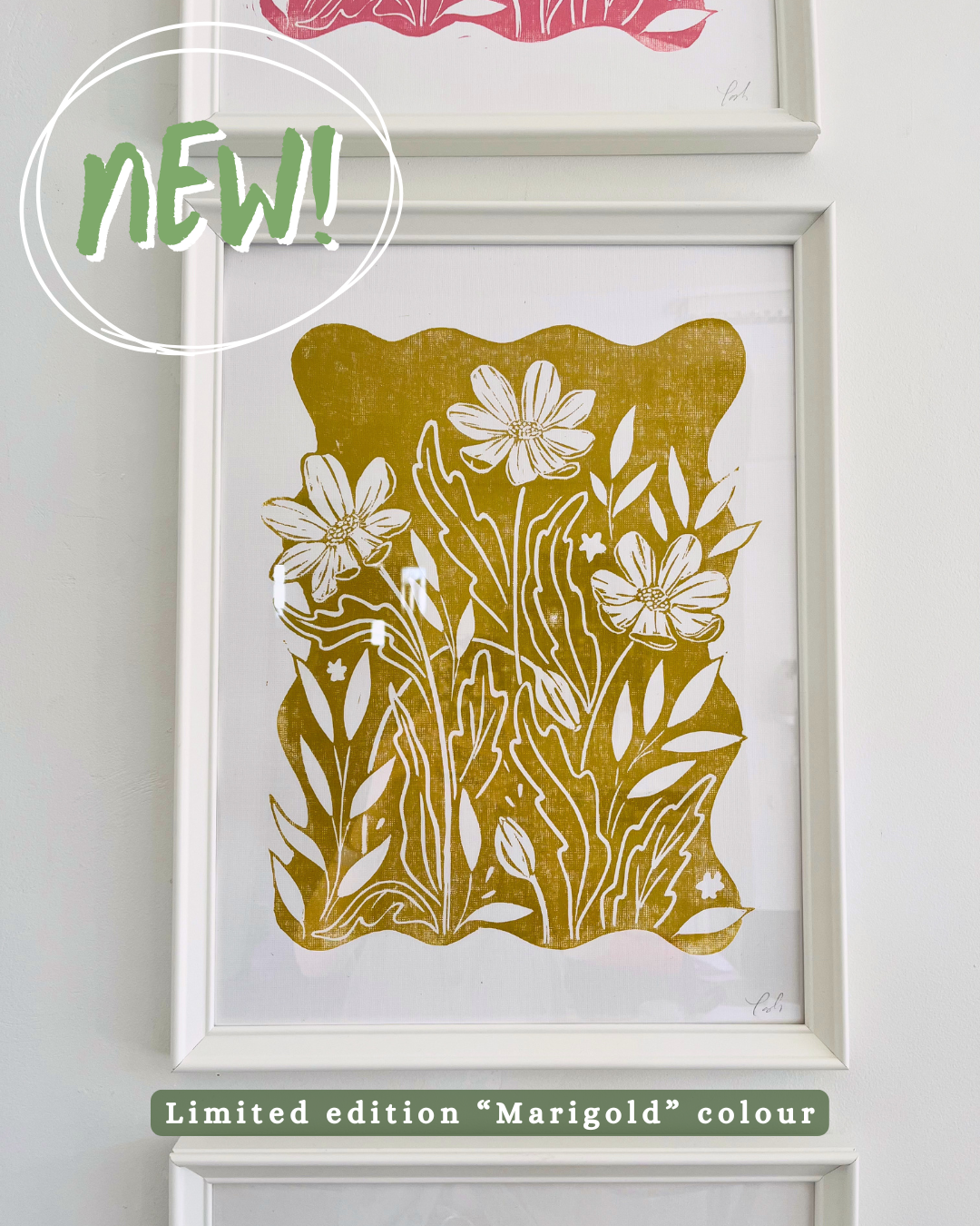Wildflower Vol. II Original Botanical Lino Print A3