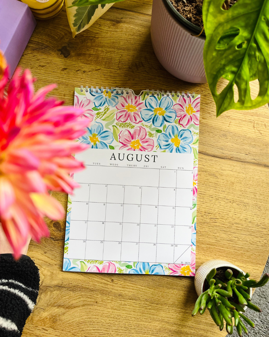 2026 Floral Wall Calendar