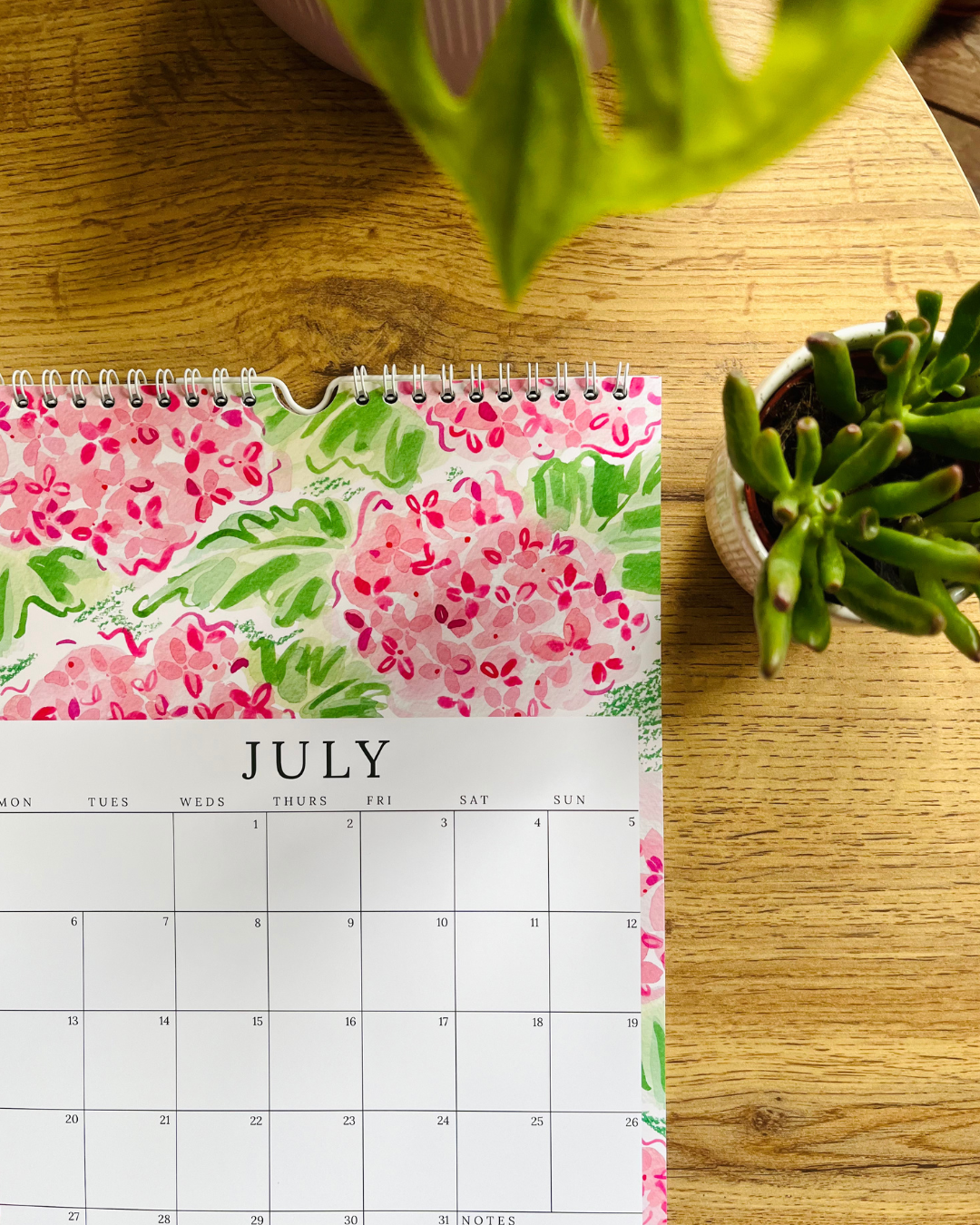 2026 Floral Wall Calendar