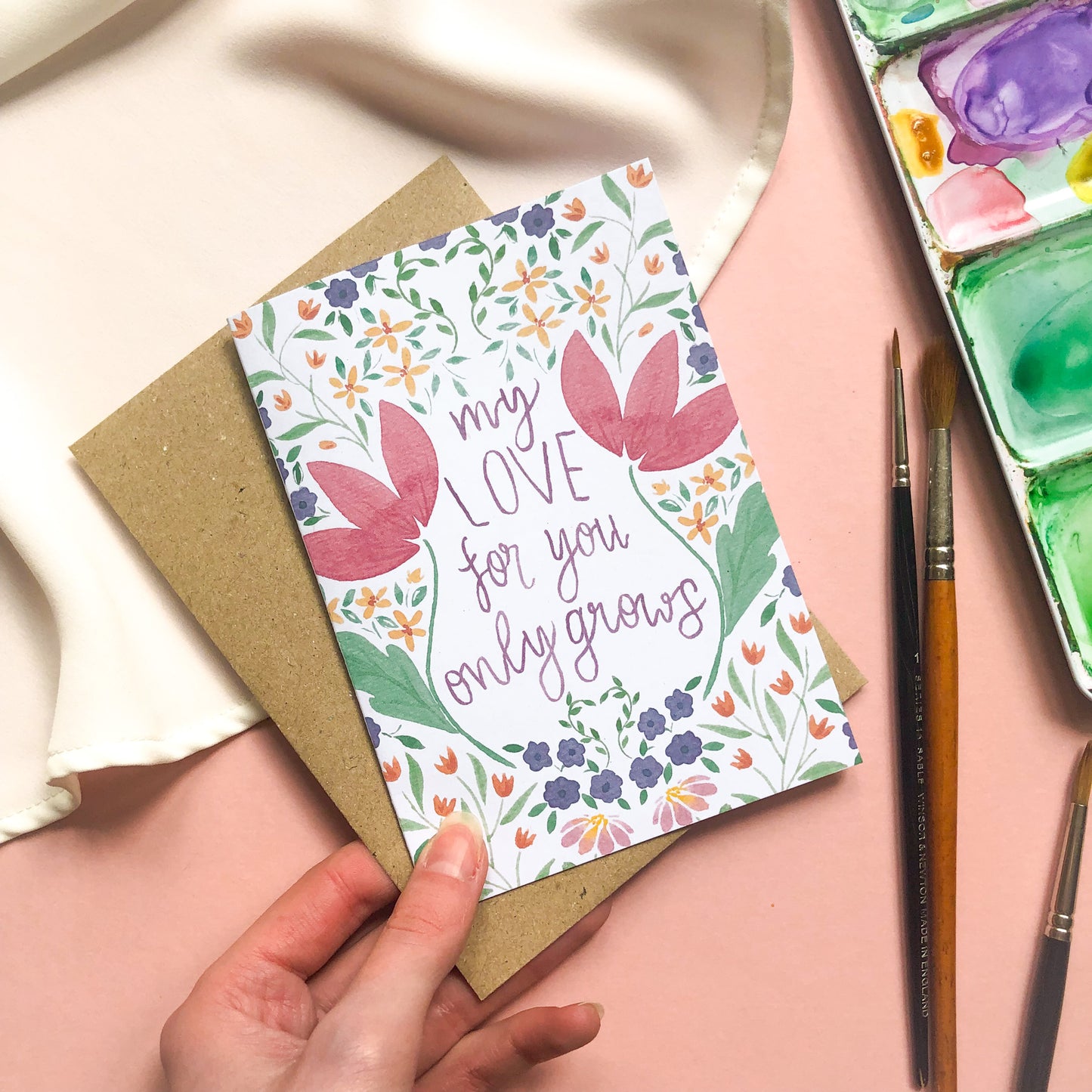 My Love For You Only Grows Floral Valentine's Day Card