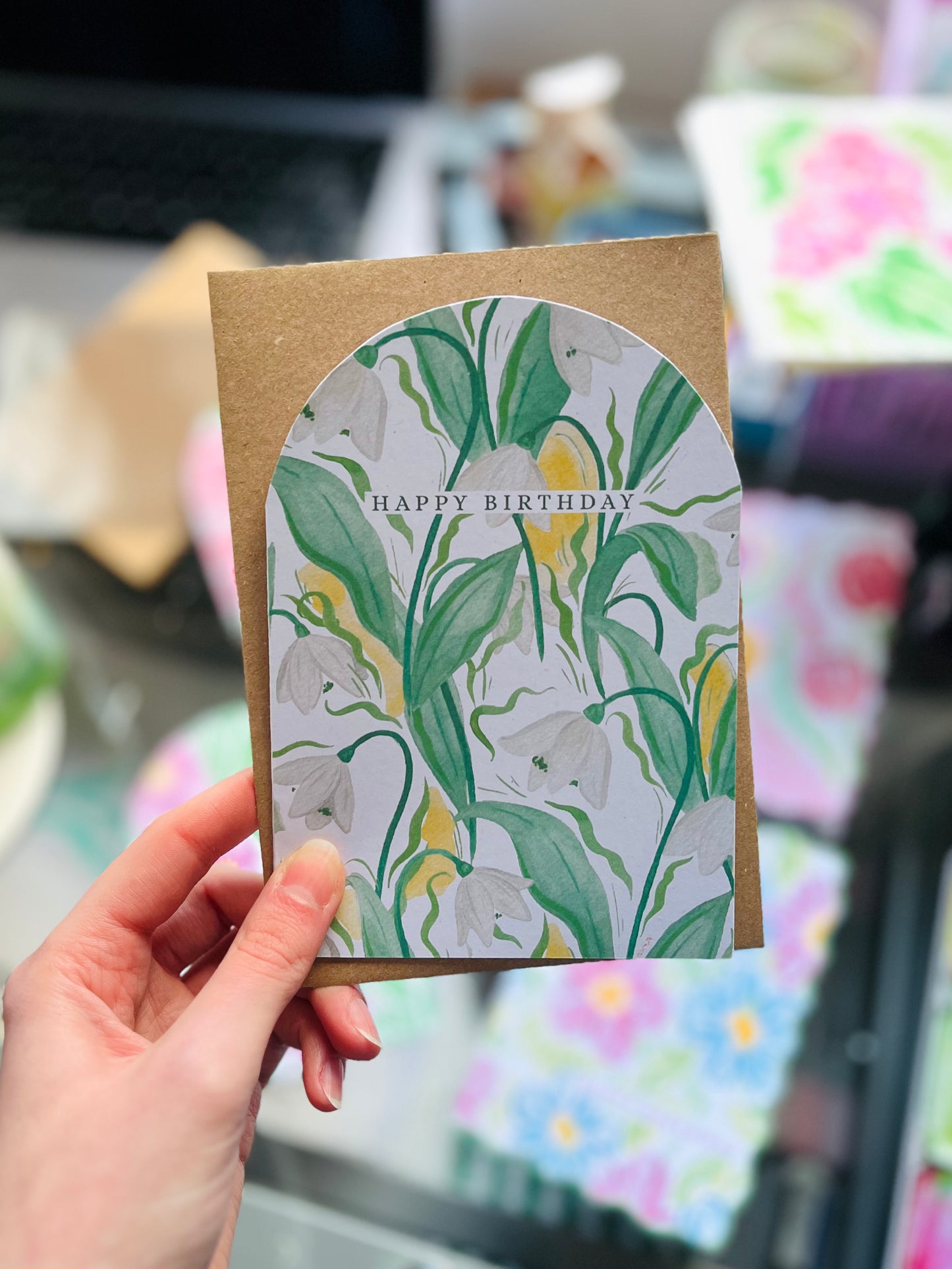 Snowdrop Happy Birthday Card