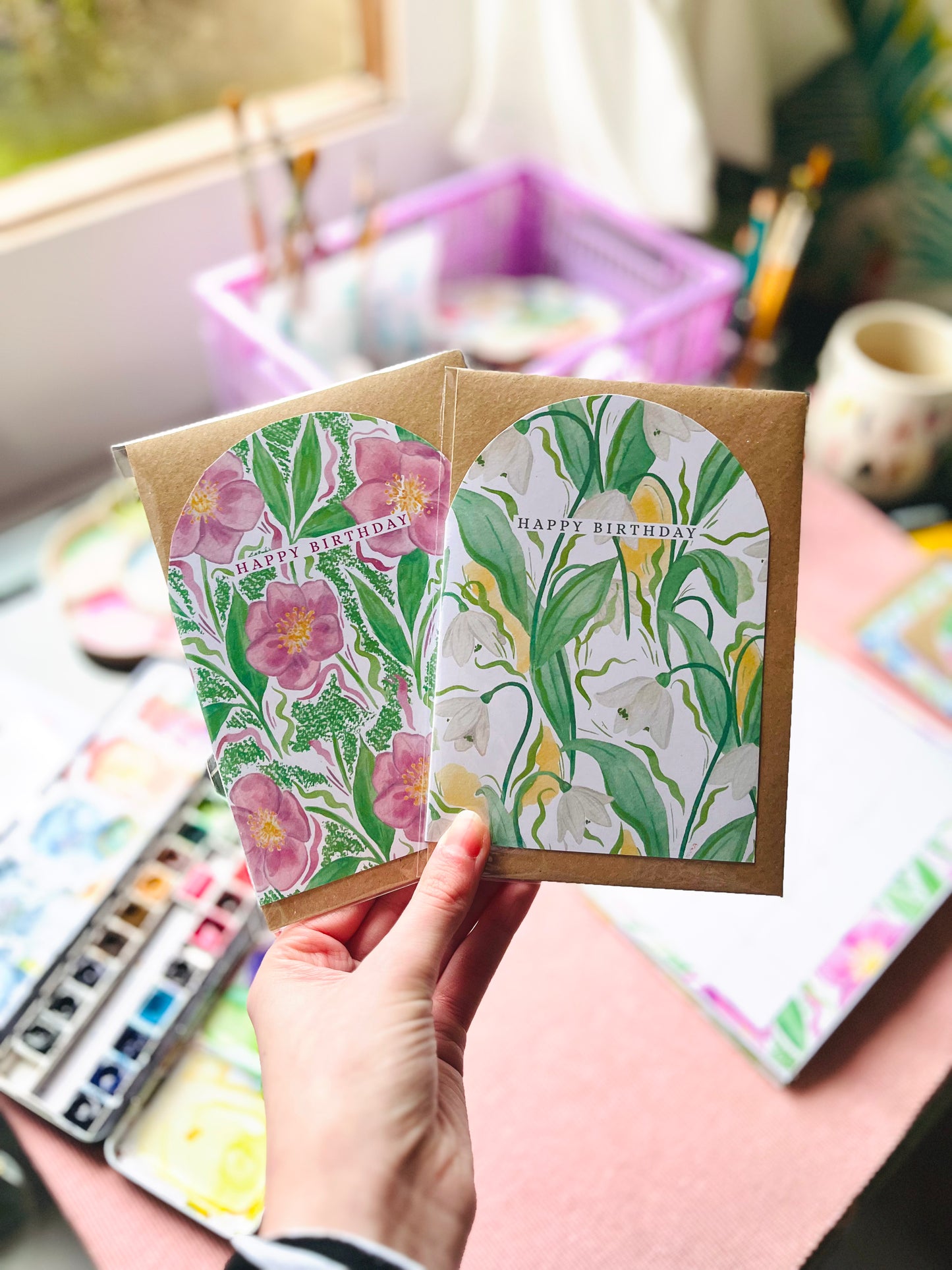 Snowdrop Happy Birthday Card