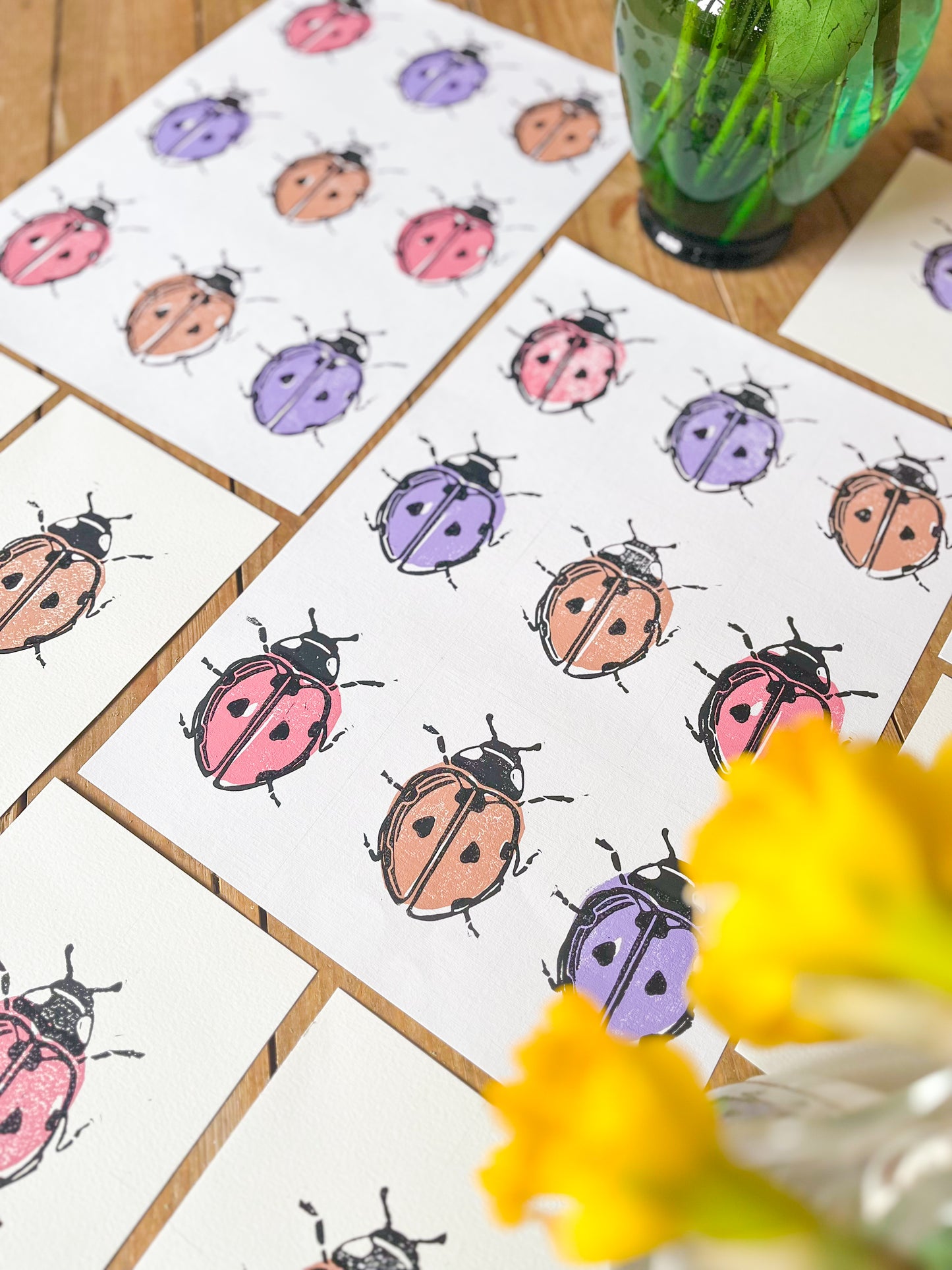 A3 Last of the Bugs, Ladybird Lino Print