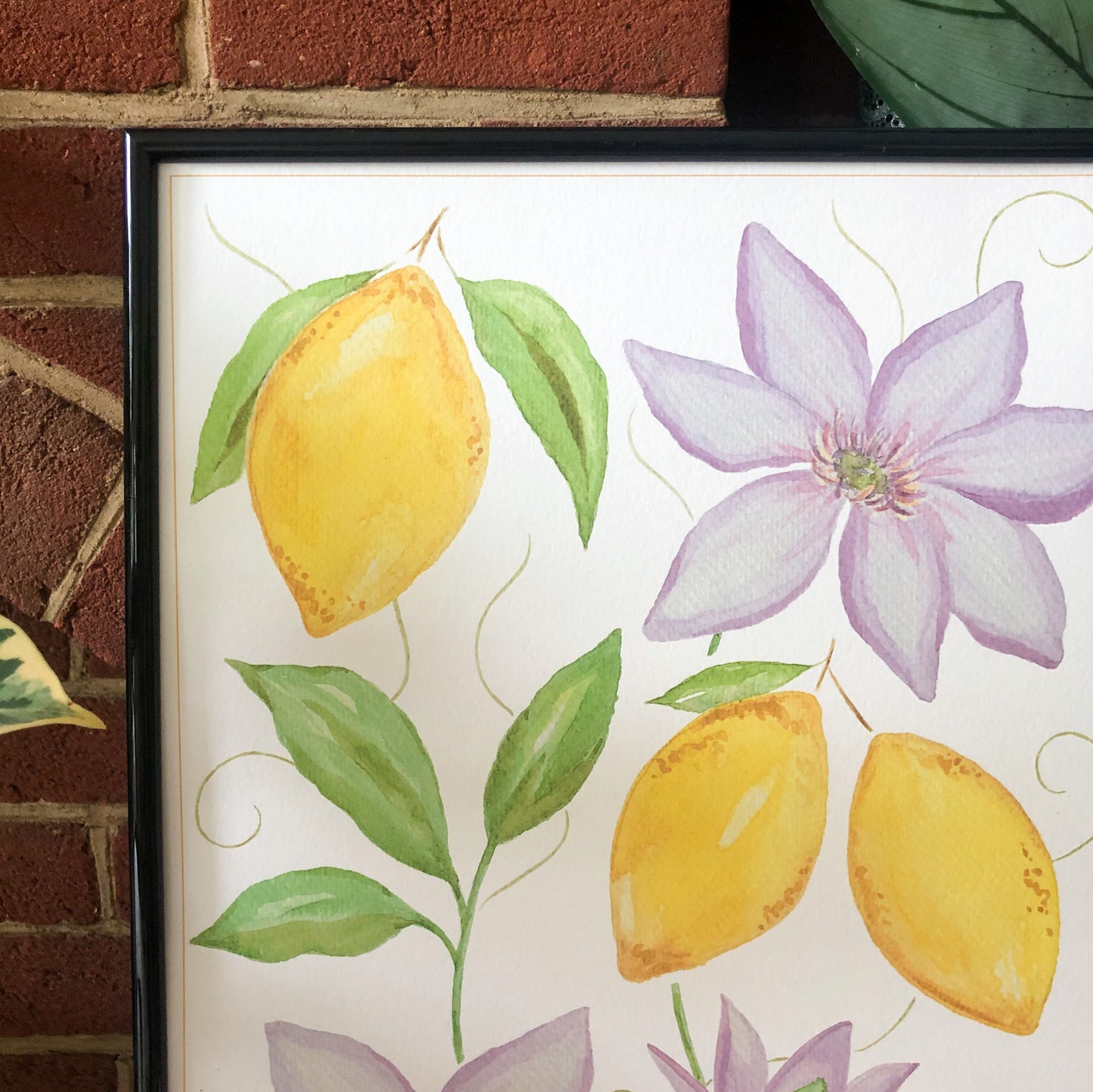 Clematis and Lemons Art Print A3