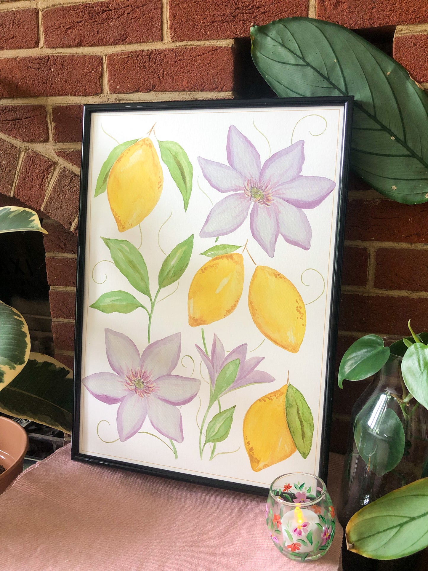 Clematis and Lemons Art Print A3