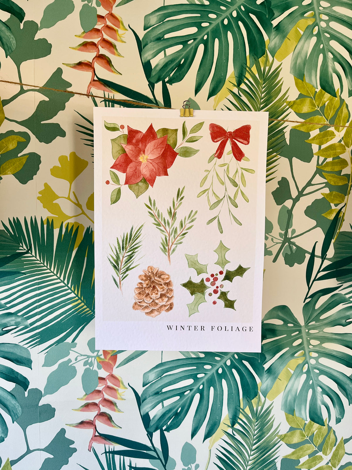 A4 Winter Foliage Christmas Print - End of Line